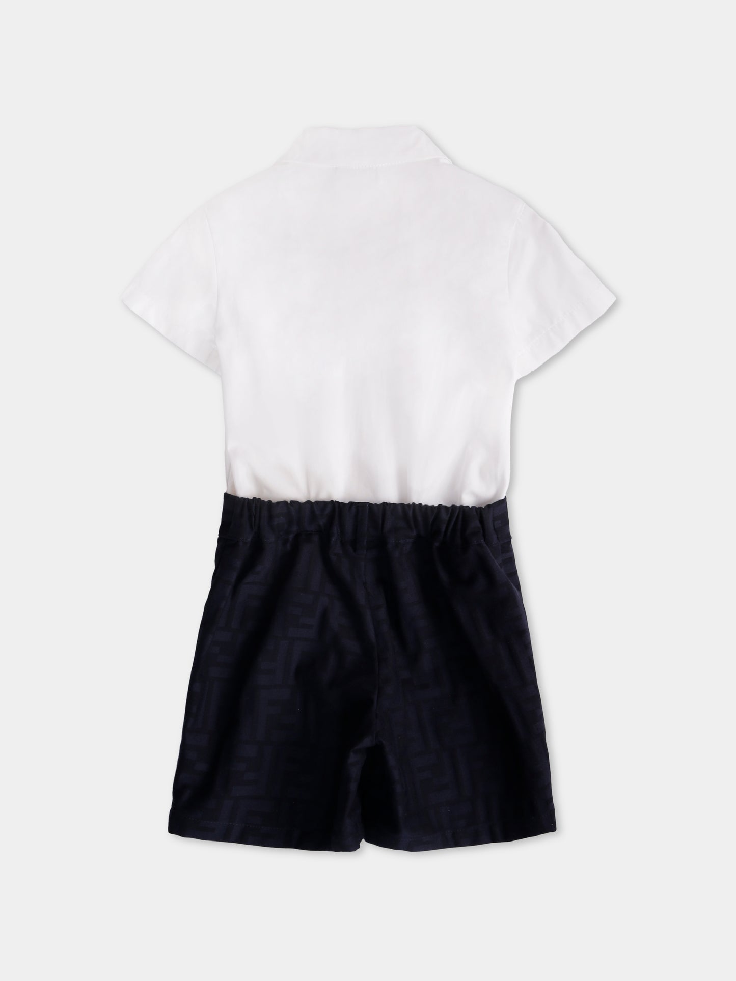 Completo elegante bianco e blu per neonato,Fendi Kids,BML158 AS64 F1I11