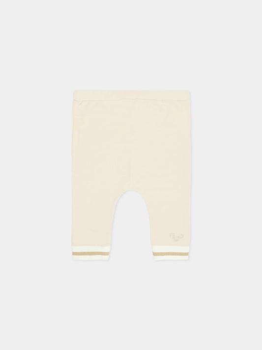 Pantaloni beige per neonati con logo,Fendi Kids,BUF252 8RA F19J5