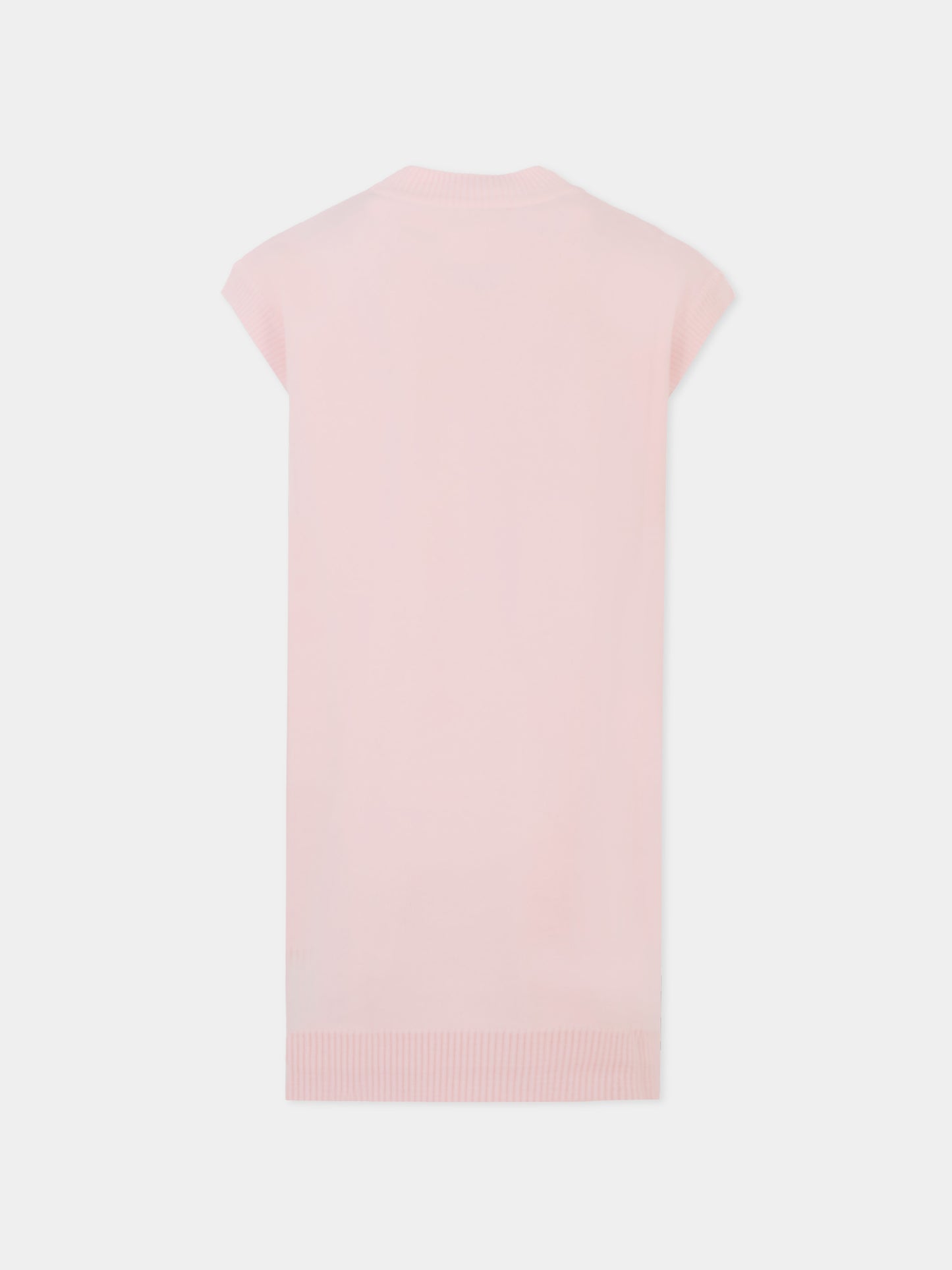 Vestito rosa per bambina con logo e FF,Fendi Kids,JFG221 AUKU F0ZKY