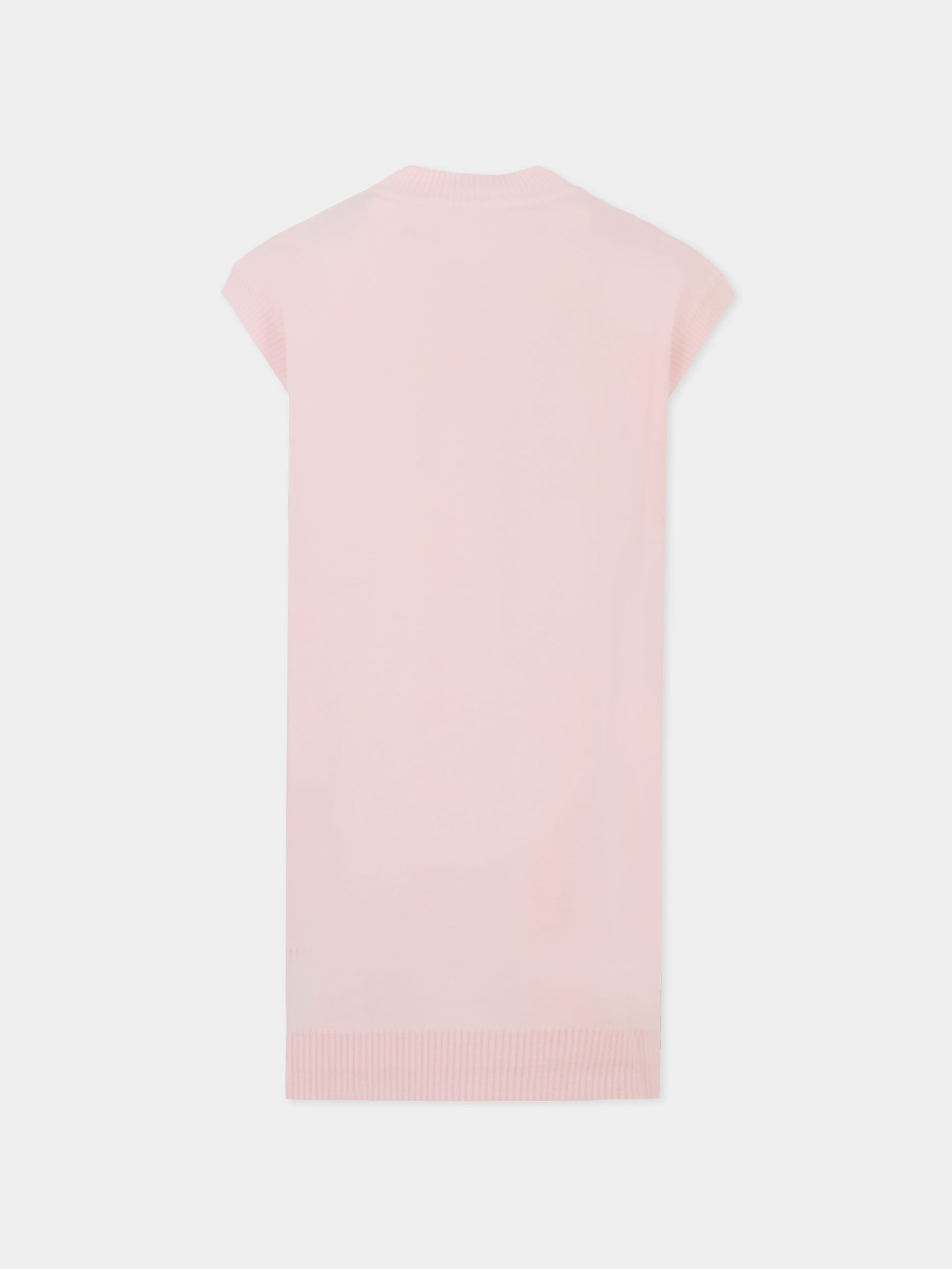 Vestito rosa per bambina con logo e FF,Fendi Kids,JFG221 AUKU F0ZKY