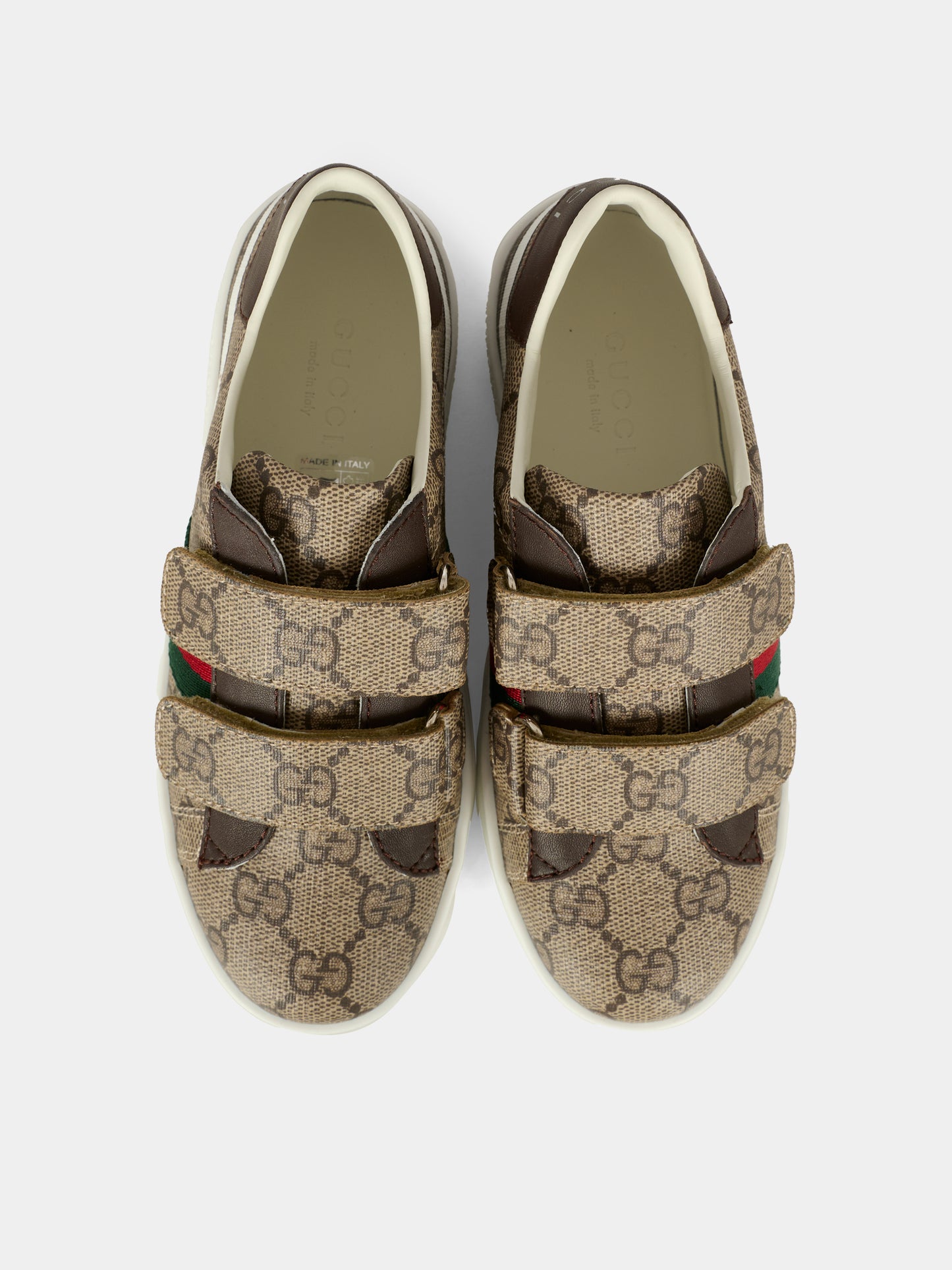 Sneakers Ace beige per bambini con cane Gucci,Gucci Kids,463090 FAEZC 8549