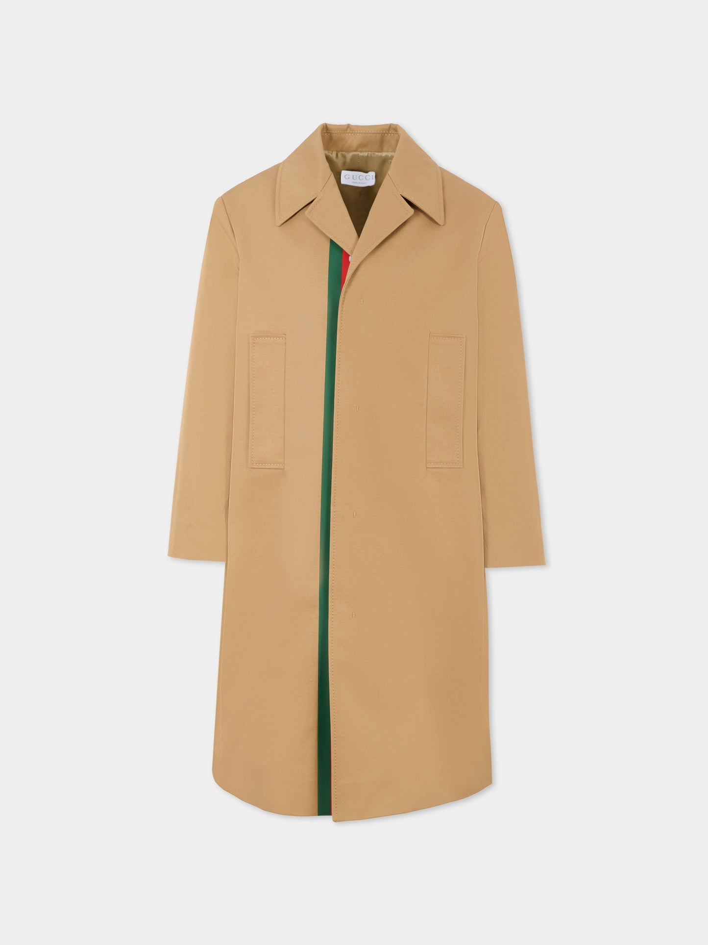 Cappotto beige per bambini con dettaglio Web,Gucci Kids,824817 XWA44 2578