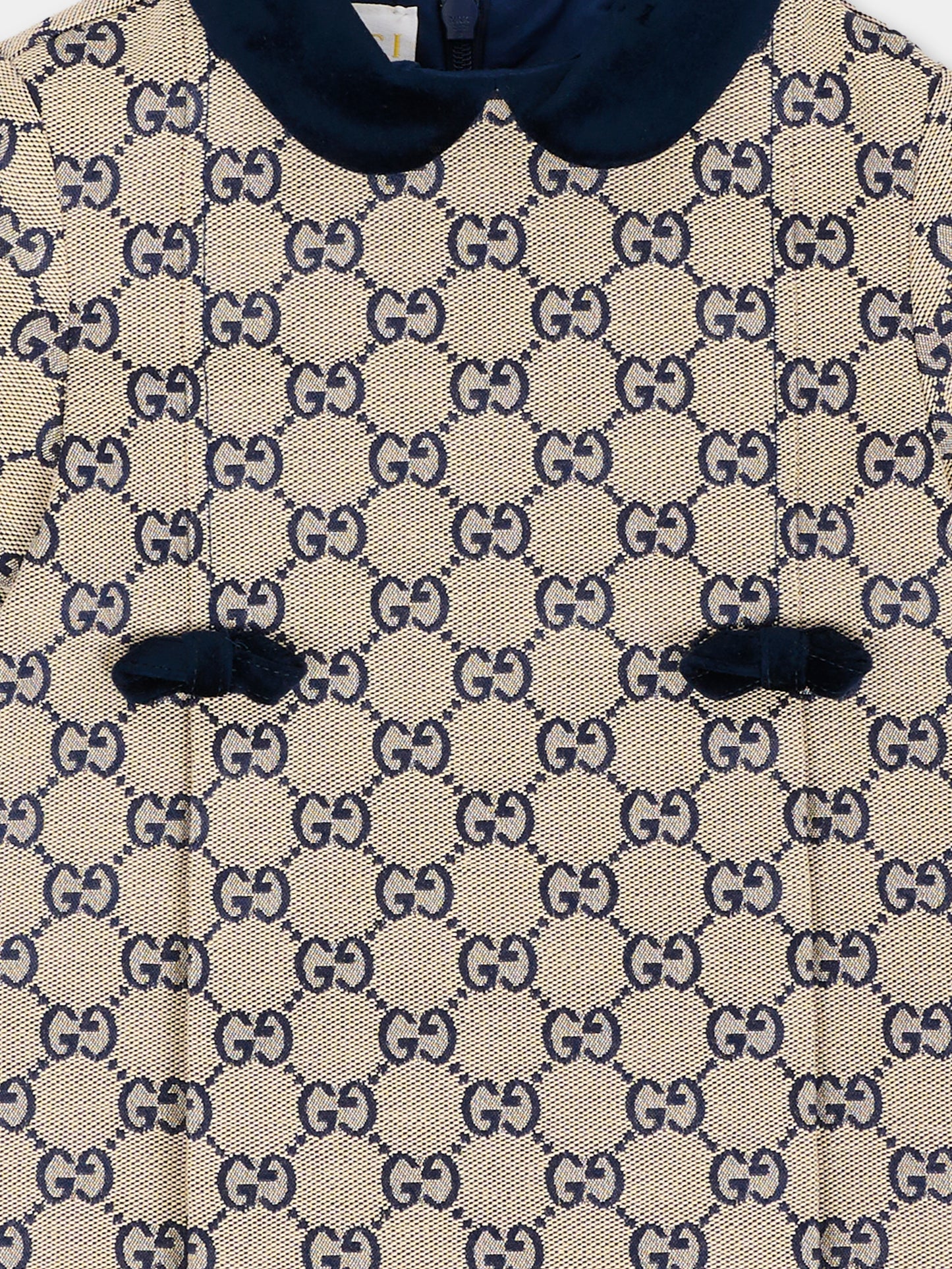 Vestito beige per neonata con fiocchi,Gucci Kids,828494 XWA2M 9118