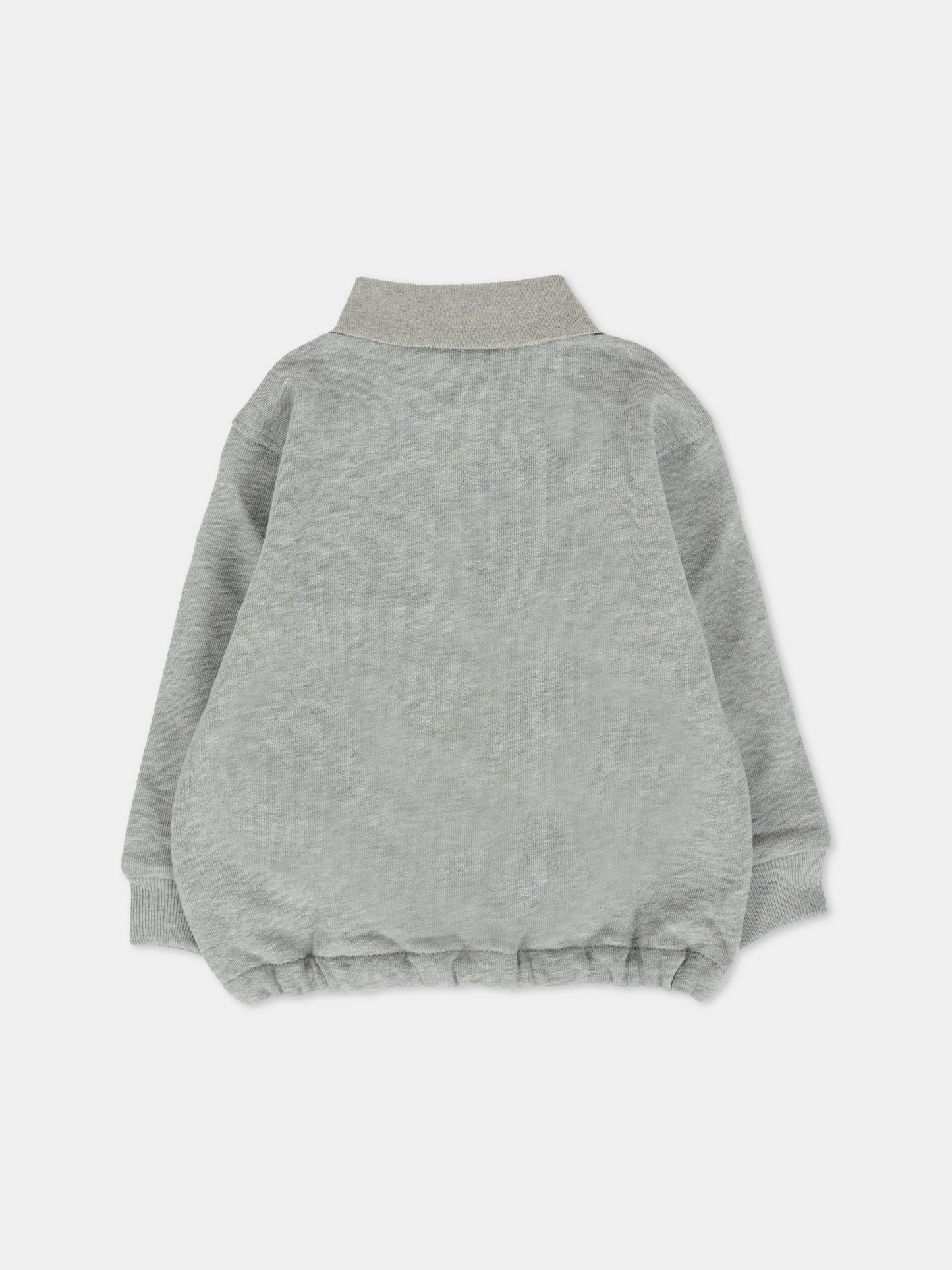 Felpa grigia per neonato con dettaglio Web,Gucci Kids,832312 XJHBB 1183