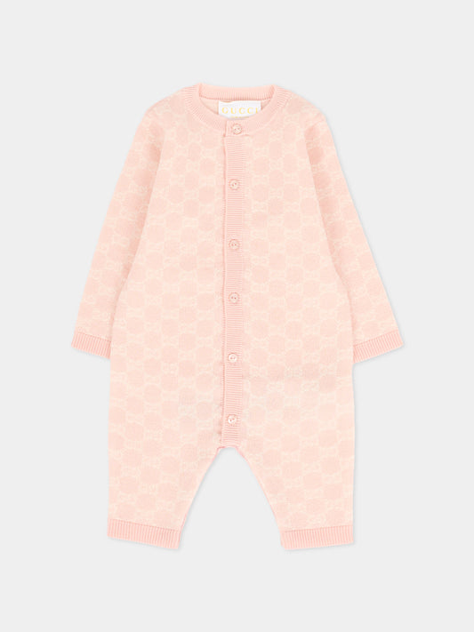 Tutina rosa per neonata con GG,Gucci Kids,834343 XKEZP 5012