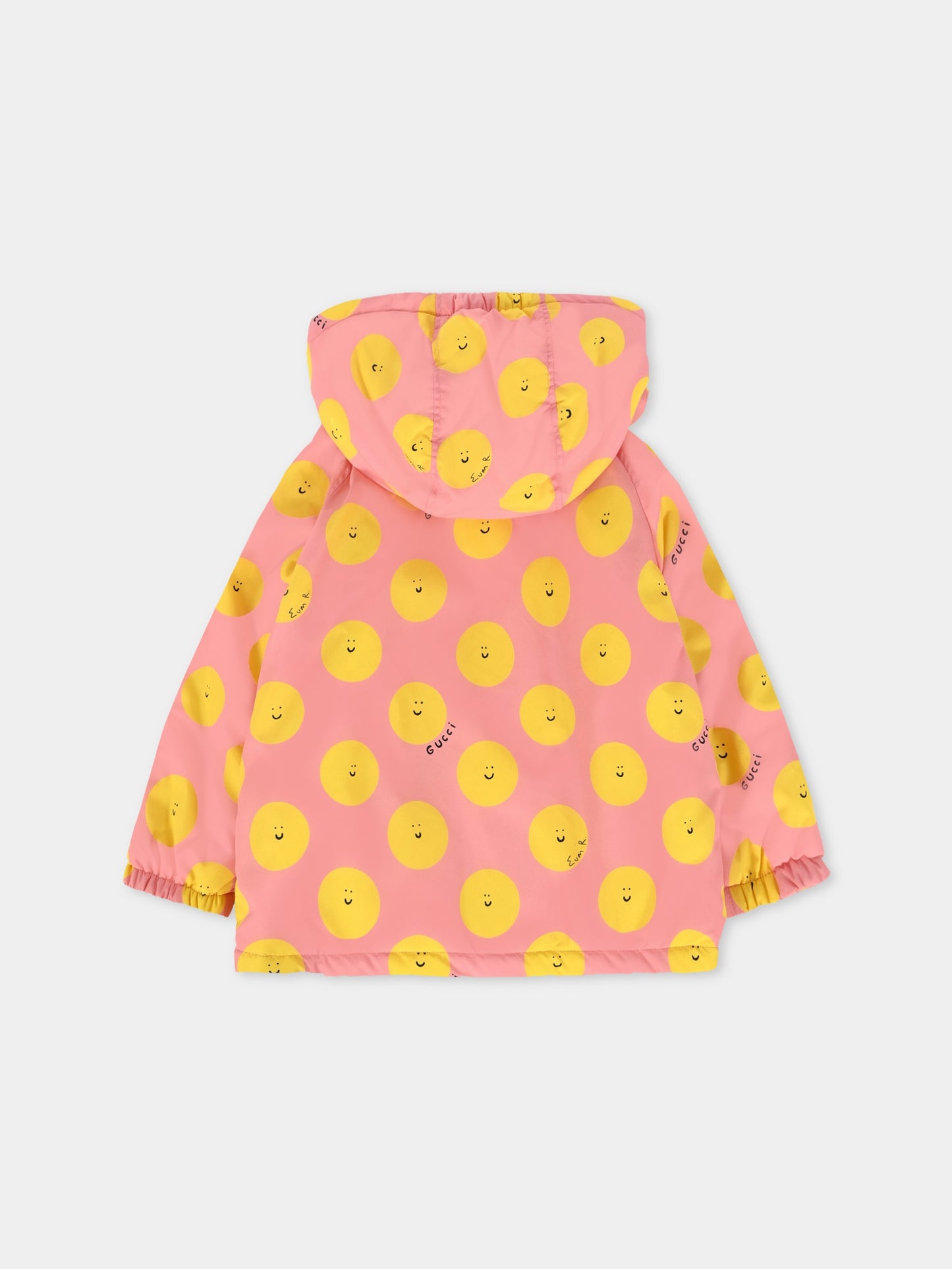 Giacca a vento rosa per neonata con sole sorridente,Gucci Kids,828491 XWA5N 5975