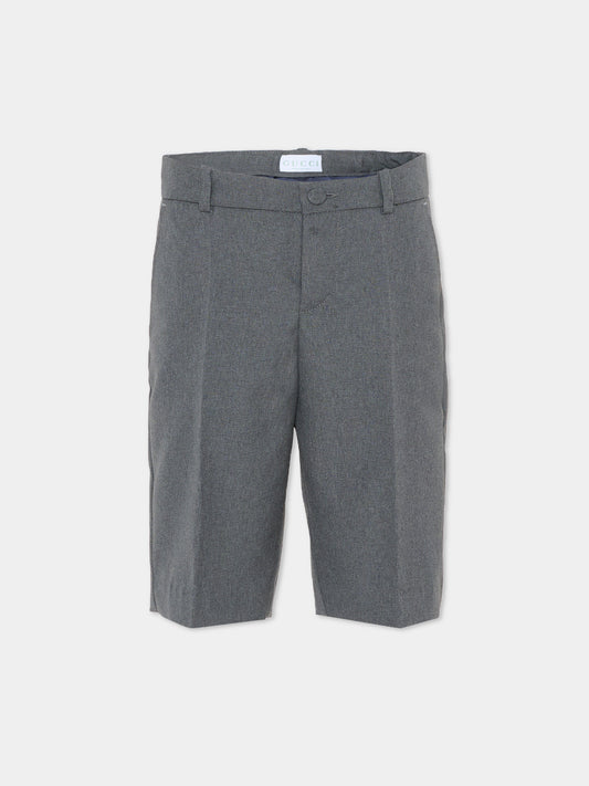 Shorts grigi per bambini con logo,Gucci Kids,831743 XWA1Z 1401
