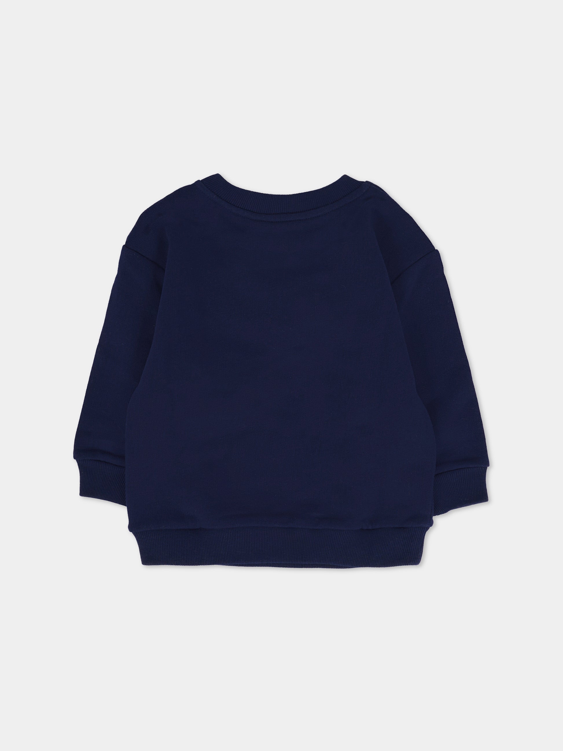 Felpa blu per neonati con logo,Gucci Kids,629430 XJGPJ 4392