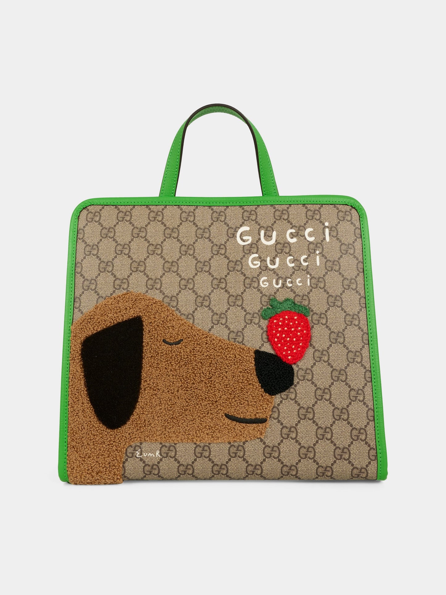 Borsa beige per bambina con cane e fragola,Gucci Kids,605614 FAER4 9780