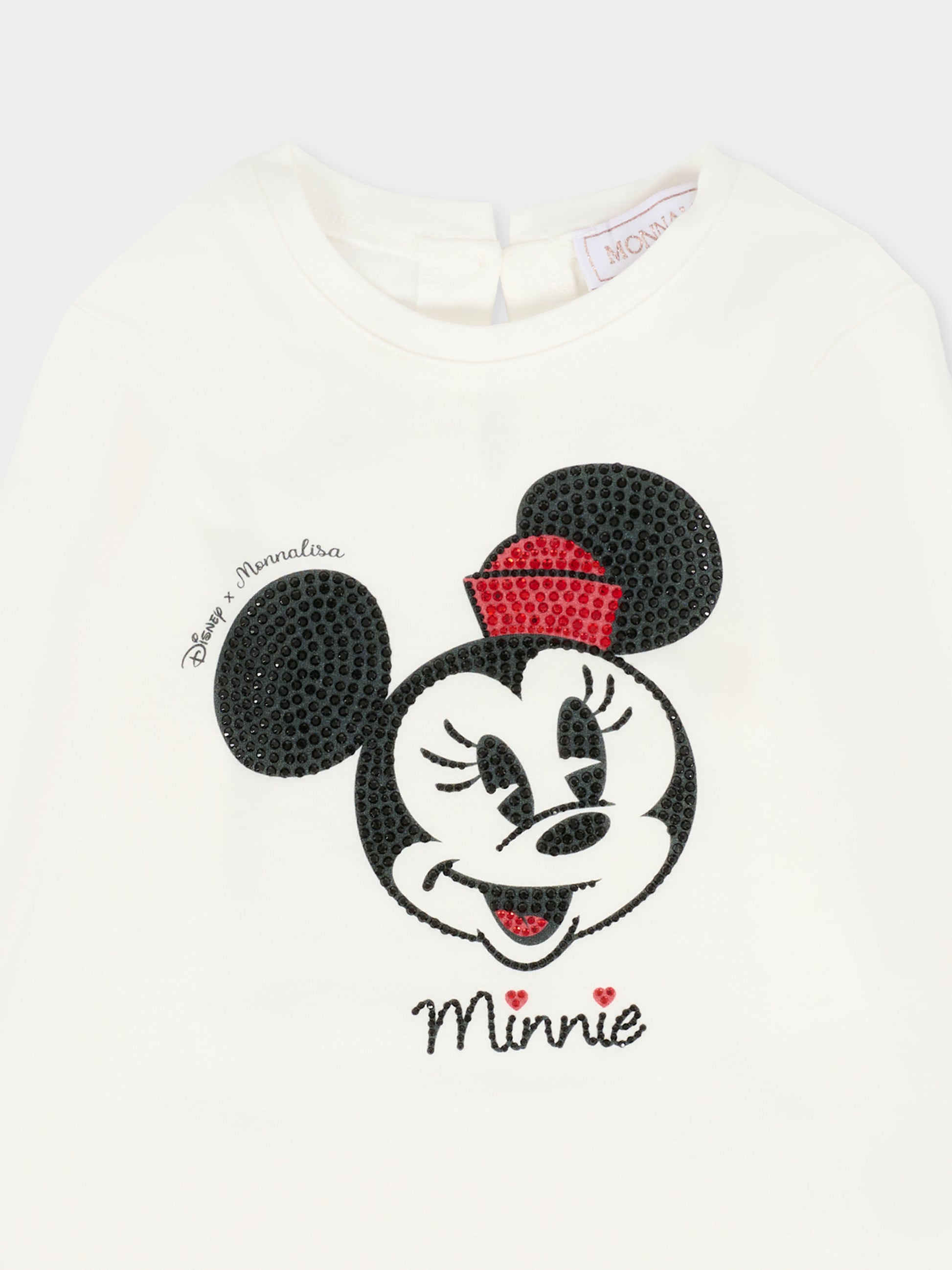 T-shirt avorio per neonata con Minnie,Monnalisa,39F610 6005 0001
