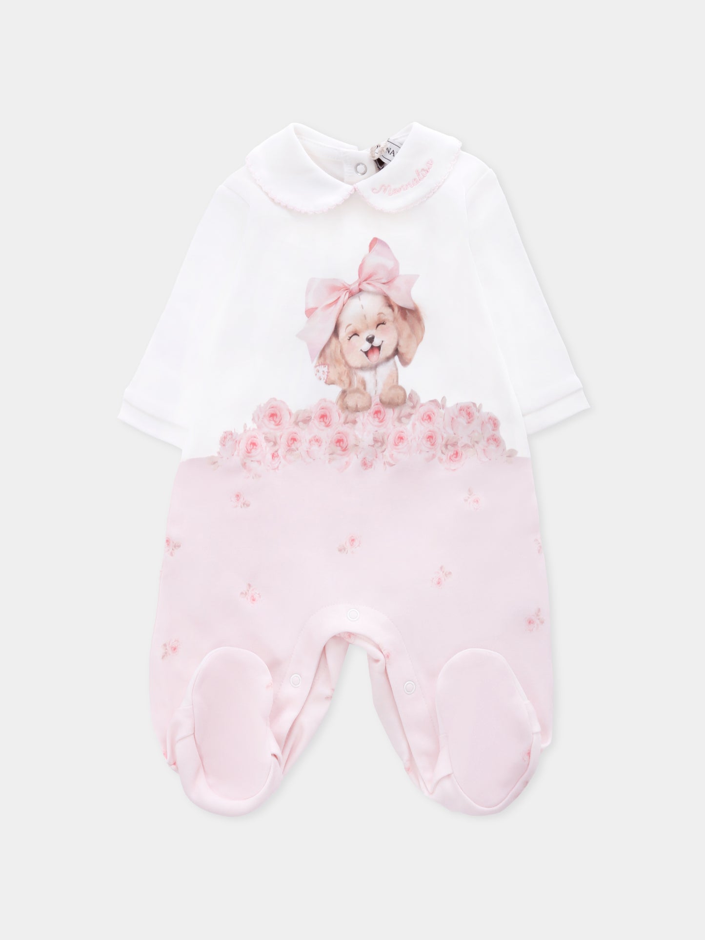Tutina rosa per neonata con cane,Monnalisa,35F203 6000 0191