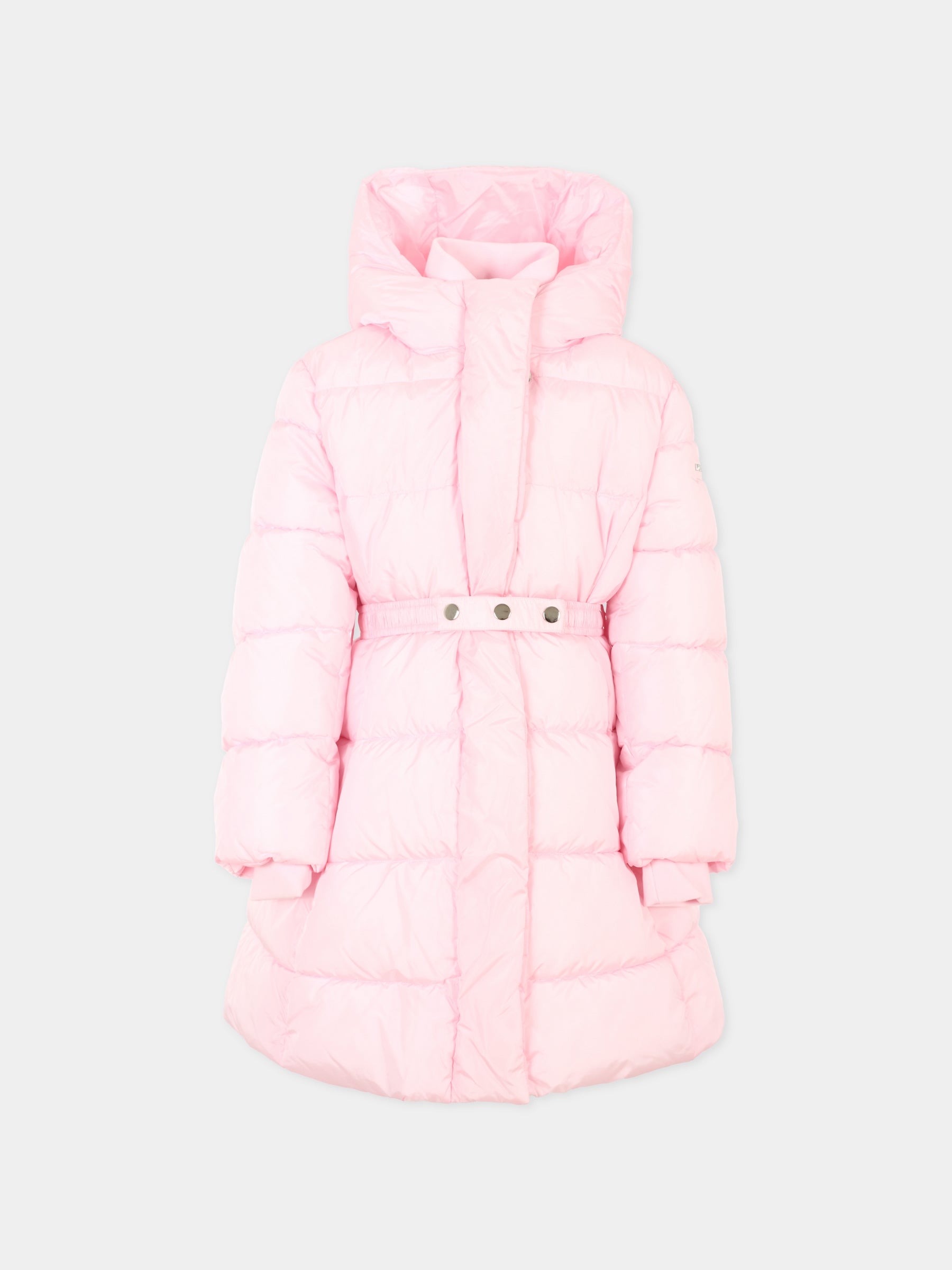 Piumino rosa per bambina con logo,Monnalisa,17F101 6020 0090