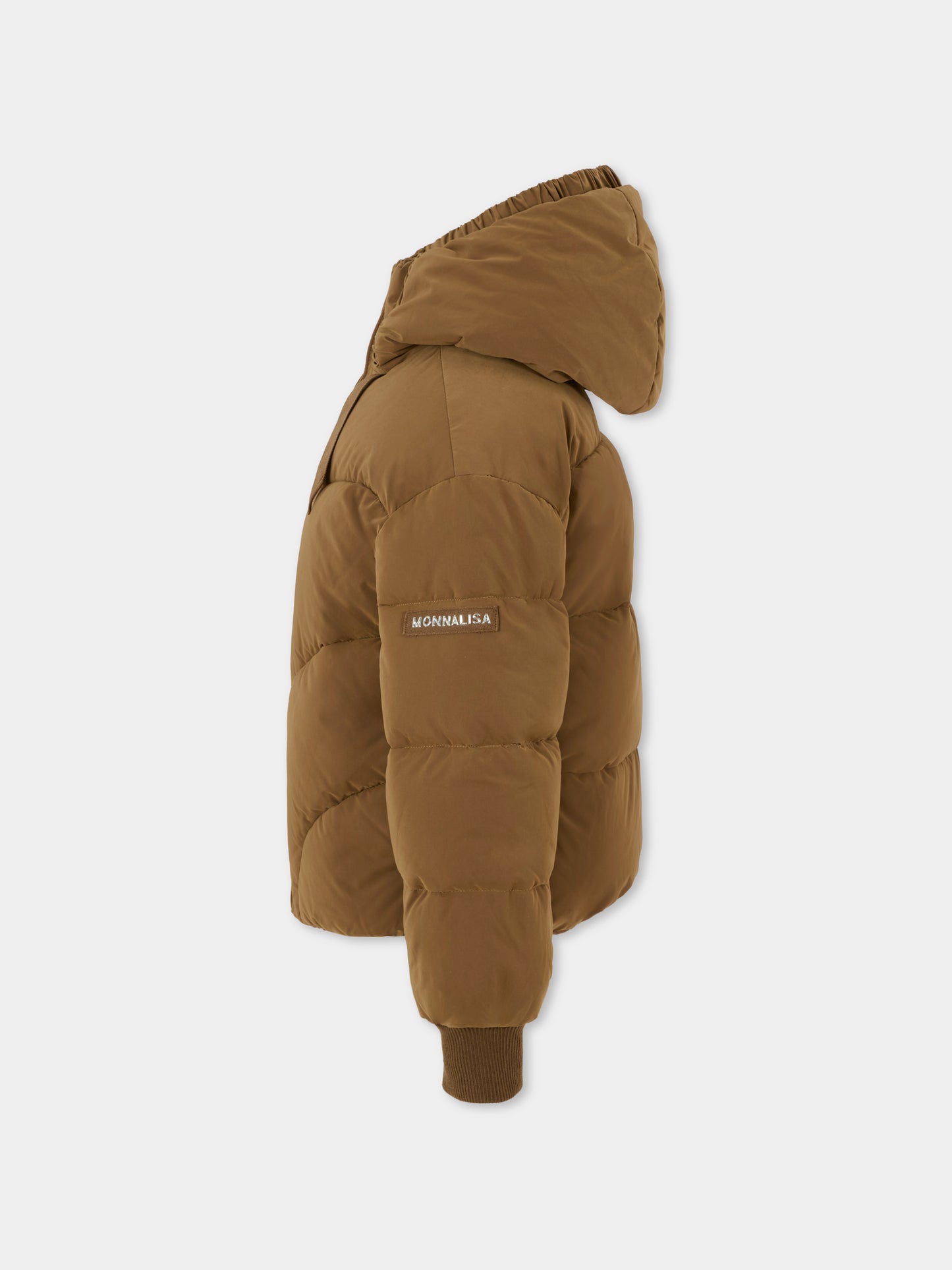 Bomber marrone per bambina con patch logato,Monnalisa,17F103 6022 0006