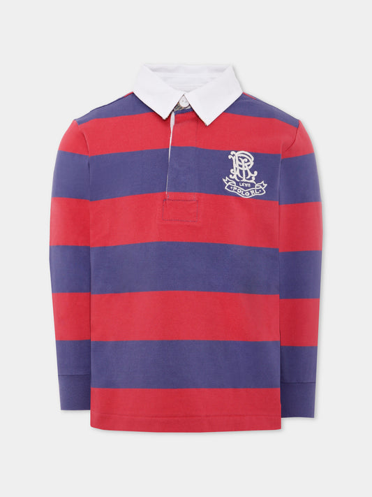 Polo rossa per bambino con logo,Ralph Lauren Kids,971357001