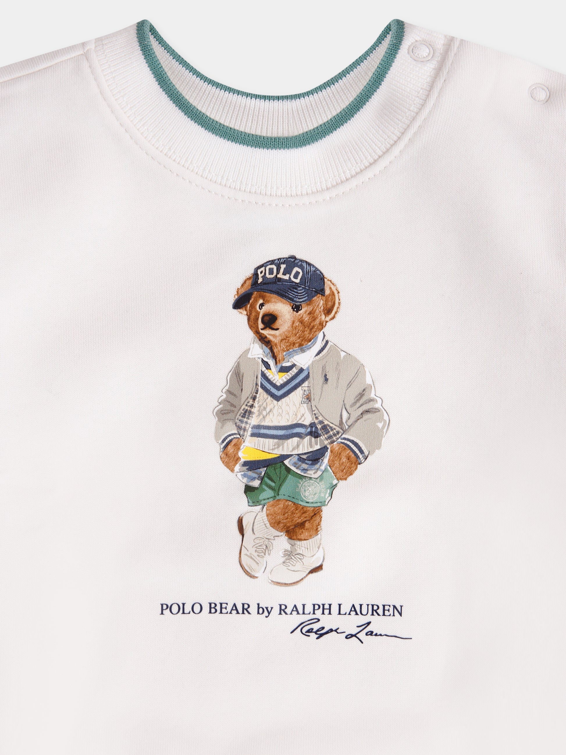 Felpa bianca per neonato con Polo Bear,Ralph Lauren Kids,971483001