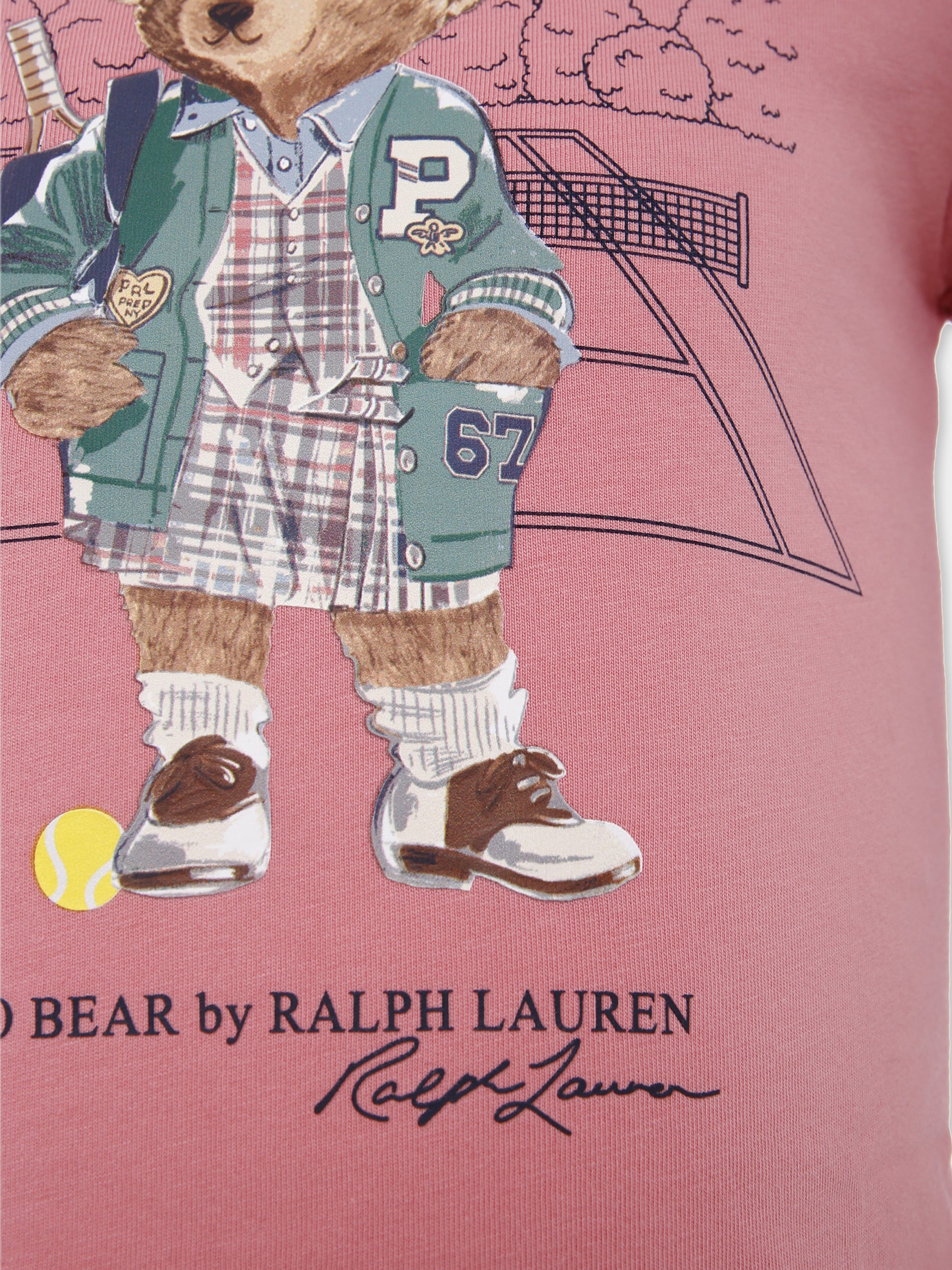 T-shirt rosa per bambina con Polo Bear,Ralph Lauren Kids,971860001