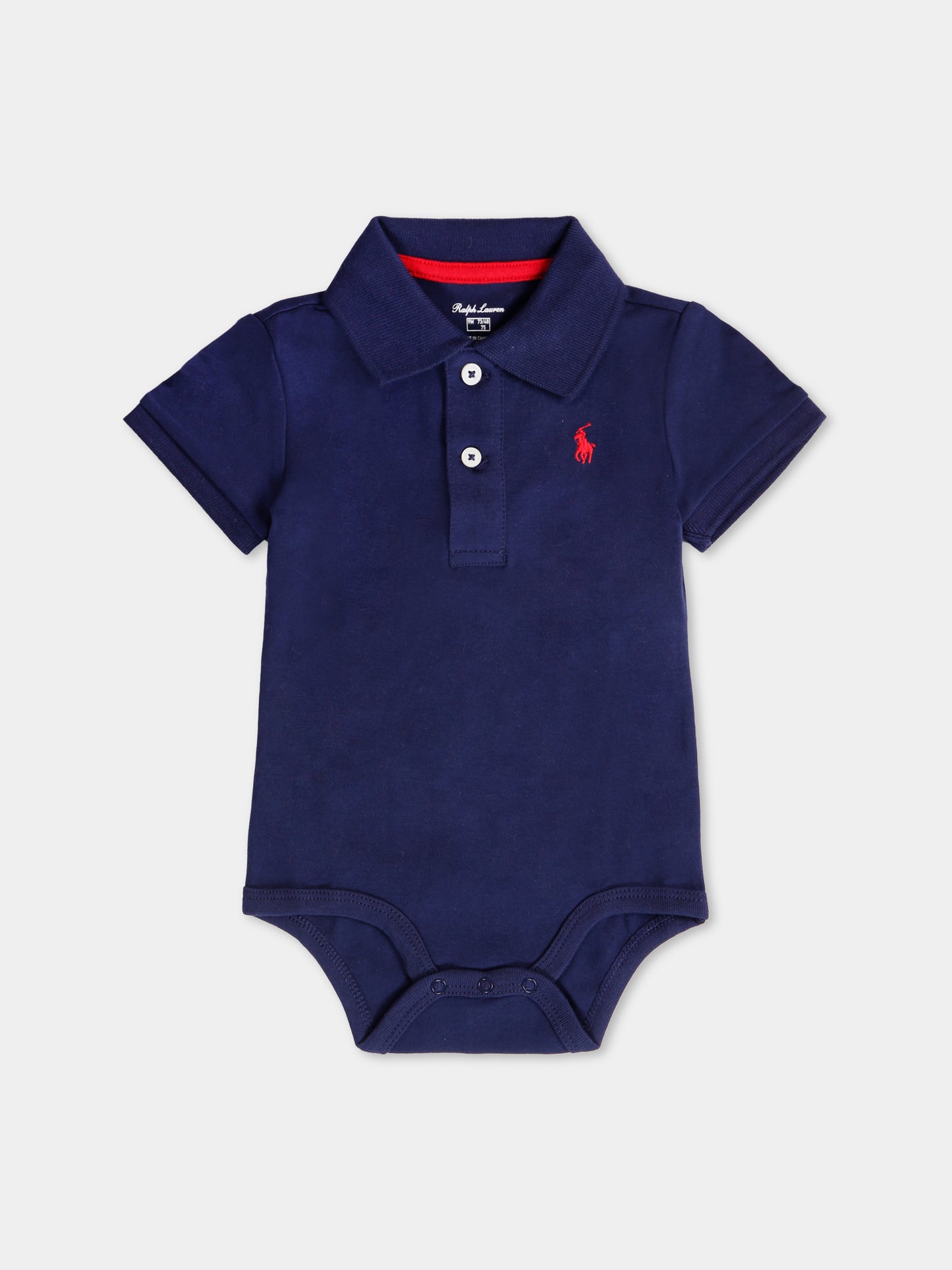 Body blu per neonati con cavallino