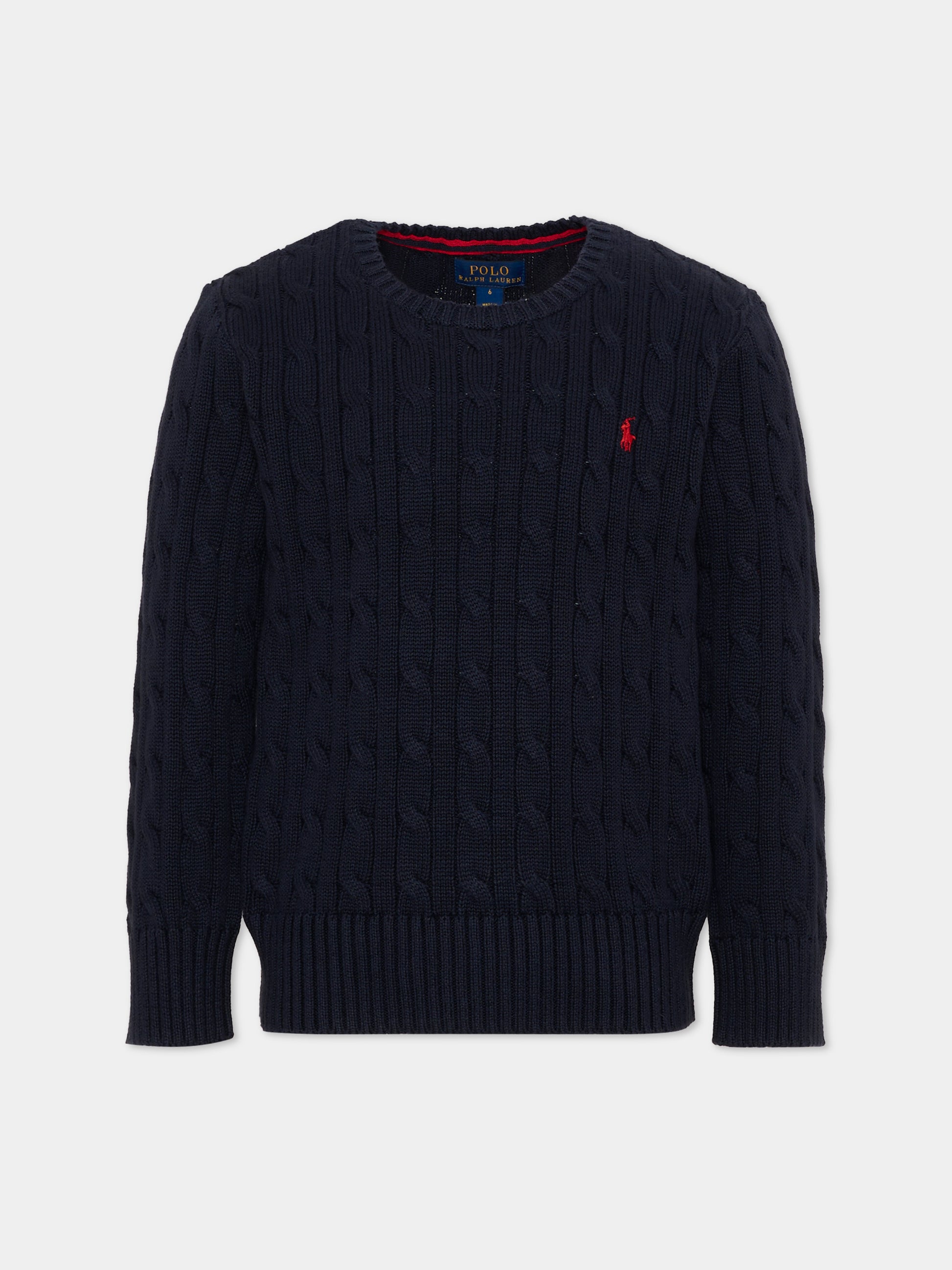 Maglione blu per bambino con cavallino,Ralph Lauren Kids,702674060