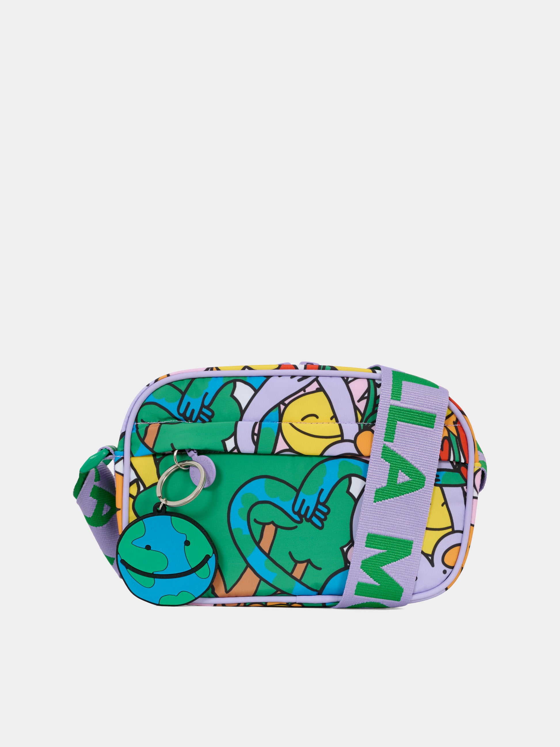Borsa multicolor per bambina con stampa terra,Stella Mccartney Kids,TX0C38 Z3231 999MC
