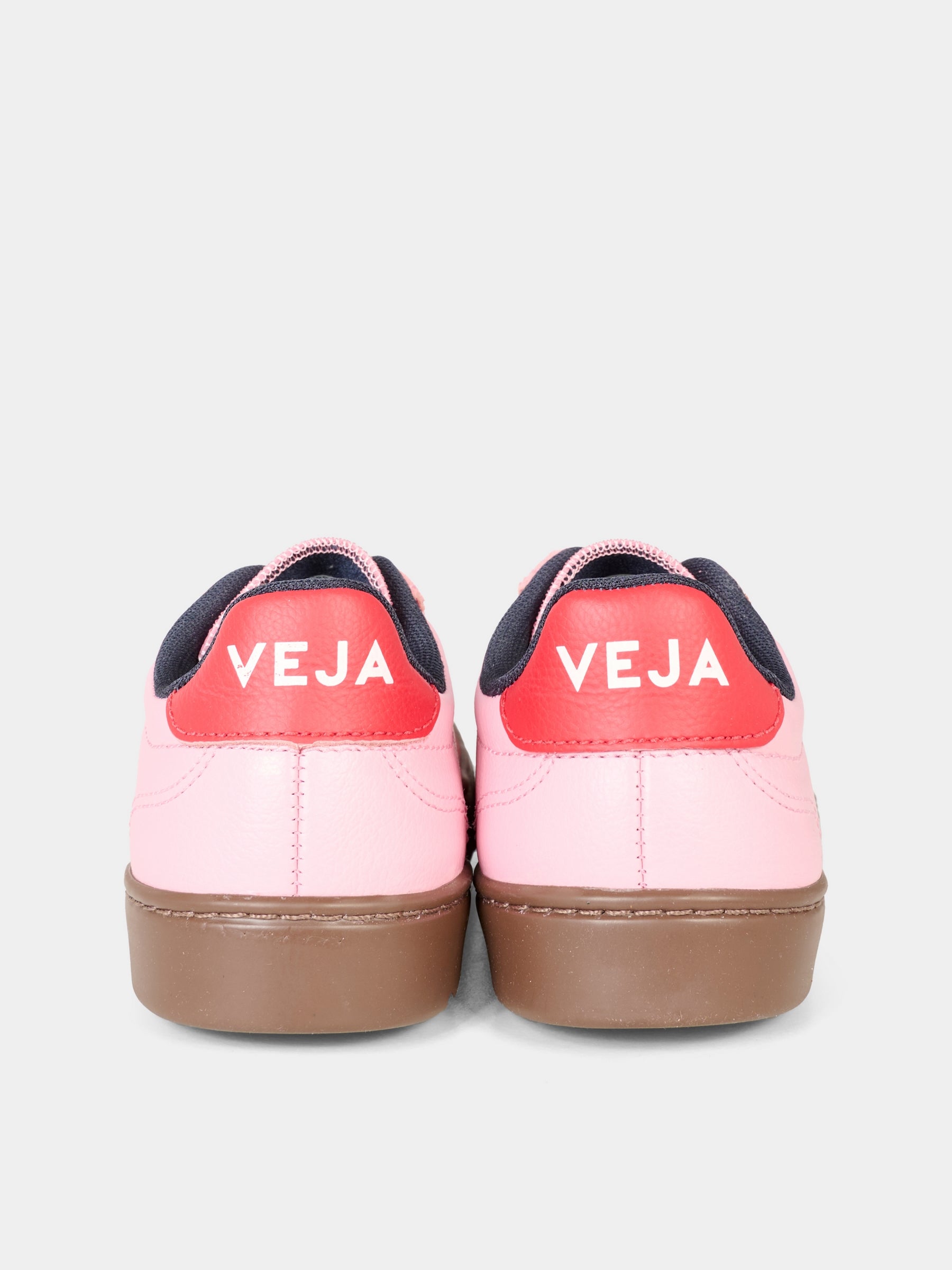 Sneakers rosa per bambina con logo rosso,Veja,SY2021016