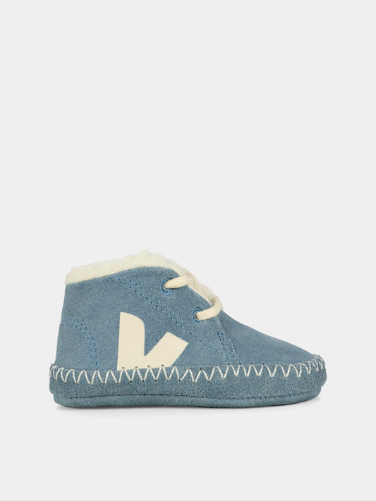 Sneakers blu per neonato con logo,Veja,BA0321028C