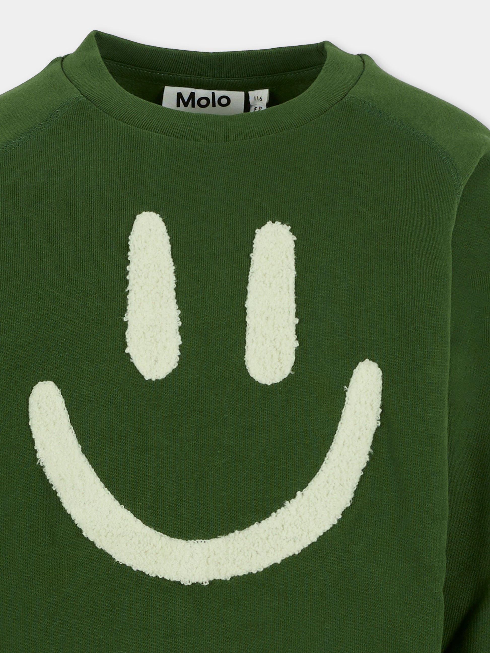 Felpa Mike verde per bambini con smile,Molo,6W25J201 5533