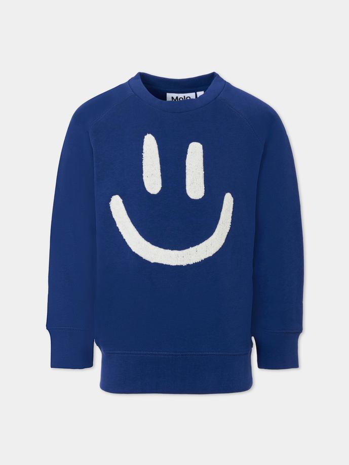 Felpa Mike blu per bambini con smile,Molo,6W25J201 5527
