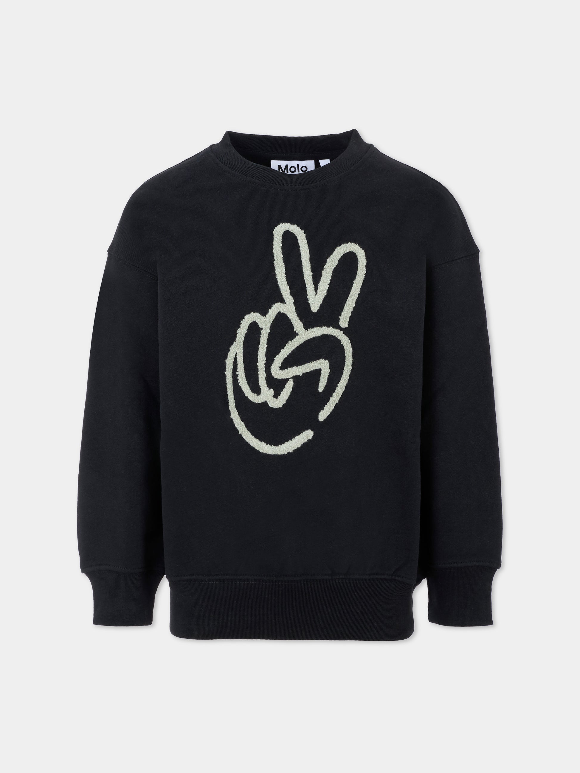 Felpa Mar nera per bambini con mano,Molo,6W25J214 0099