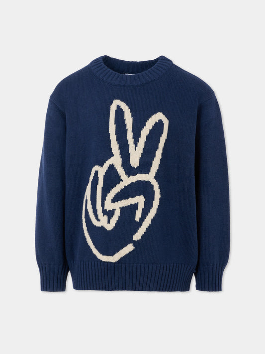 Maglione Bello blu per bambino con mano,Molo,6W25K206 9644