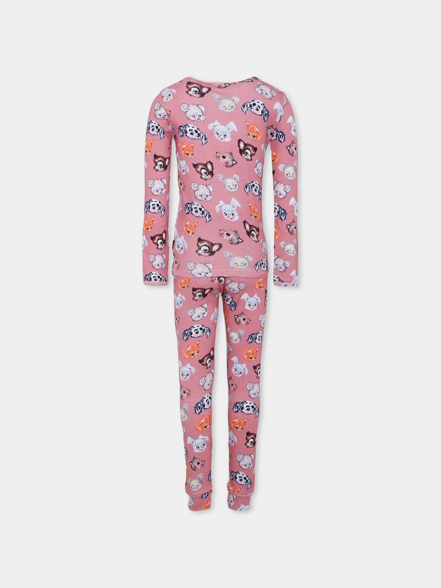 Pigiama Lue rosa per bambina con animali all over,Molo,6W25R501 9467