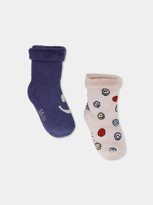 Set calzini blu per neonato con smile,Molo,7W25G102 5524