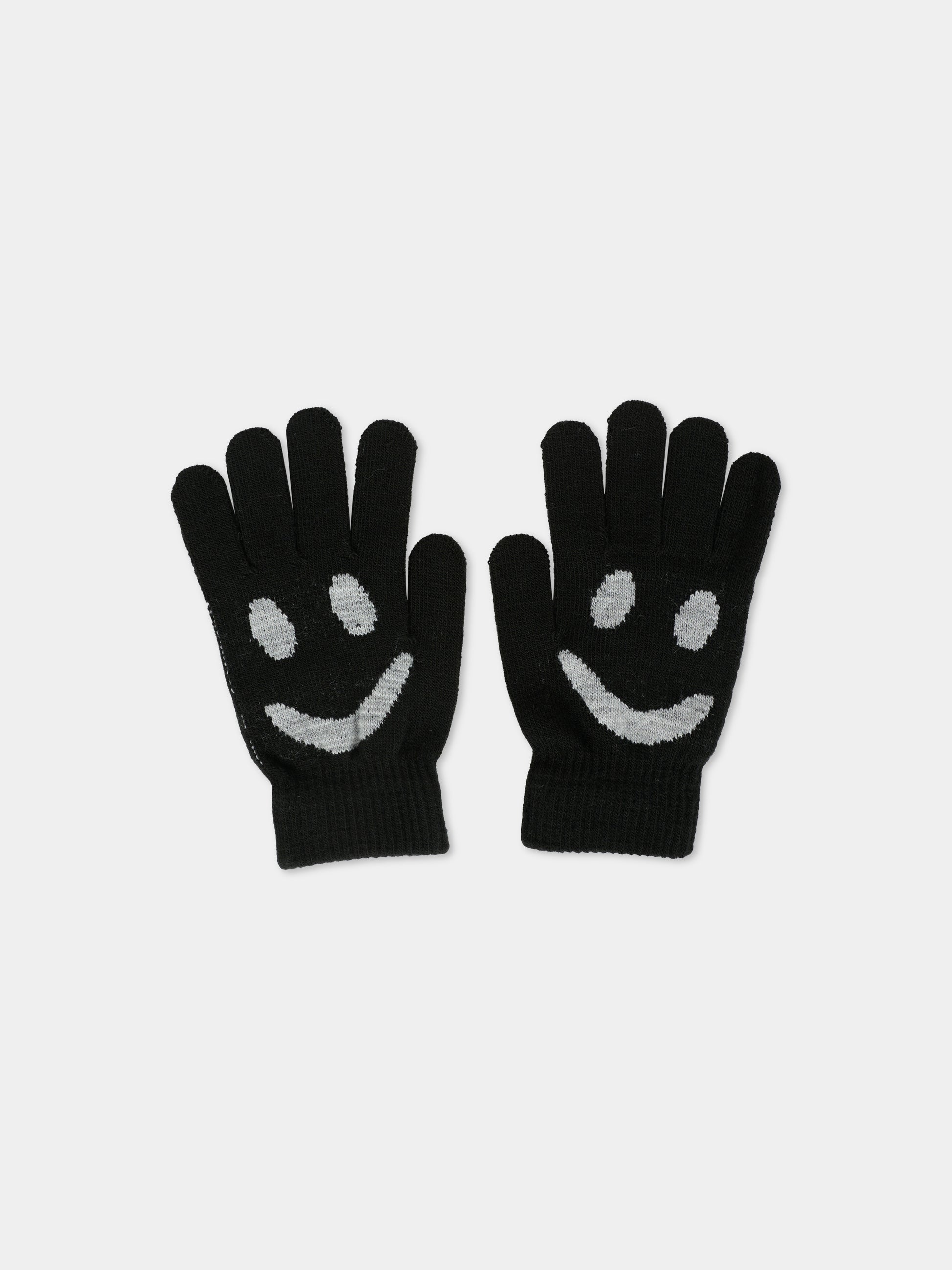 Set guanti nero per bambini con smile,Molo,7W25S202 0099