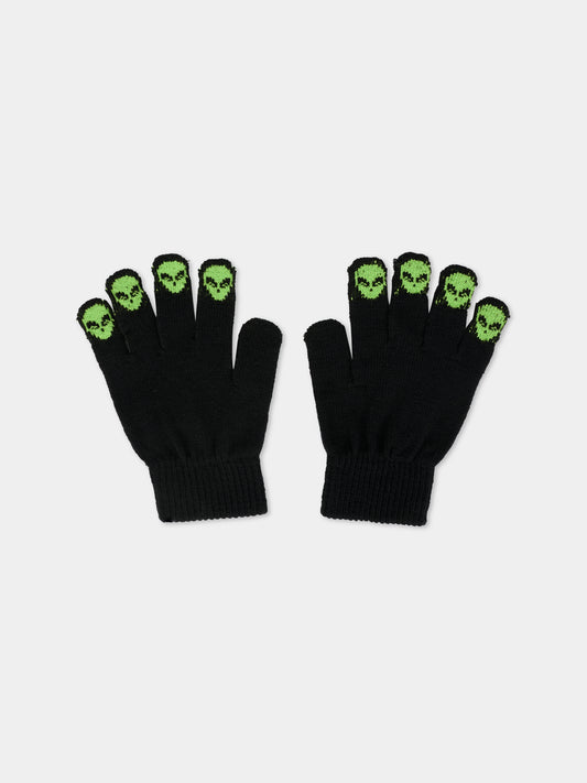 GuantI neri per bambino con alieni,Molo,7W25S203 0099