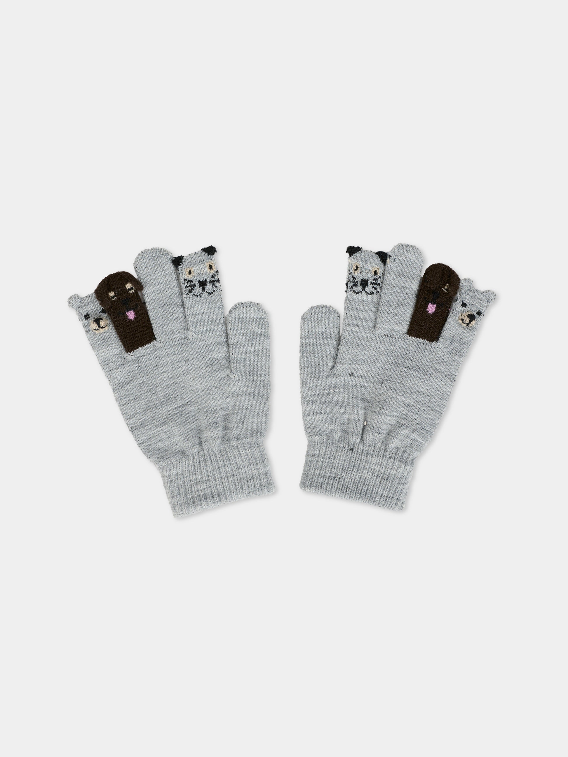 GuantI grigi per bambini con animali,Molo,7W25S203 1046