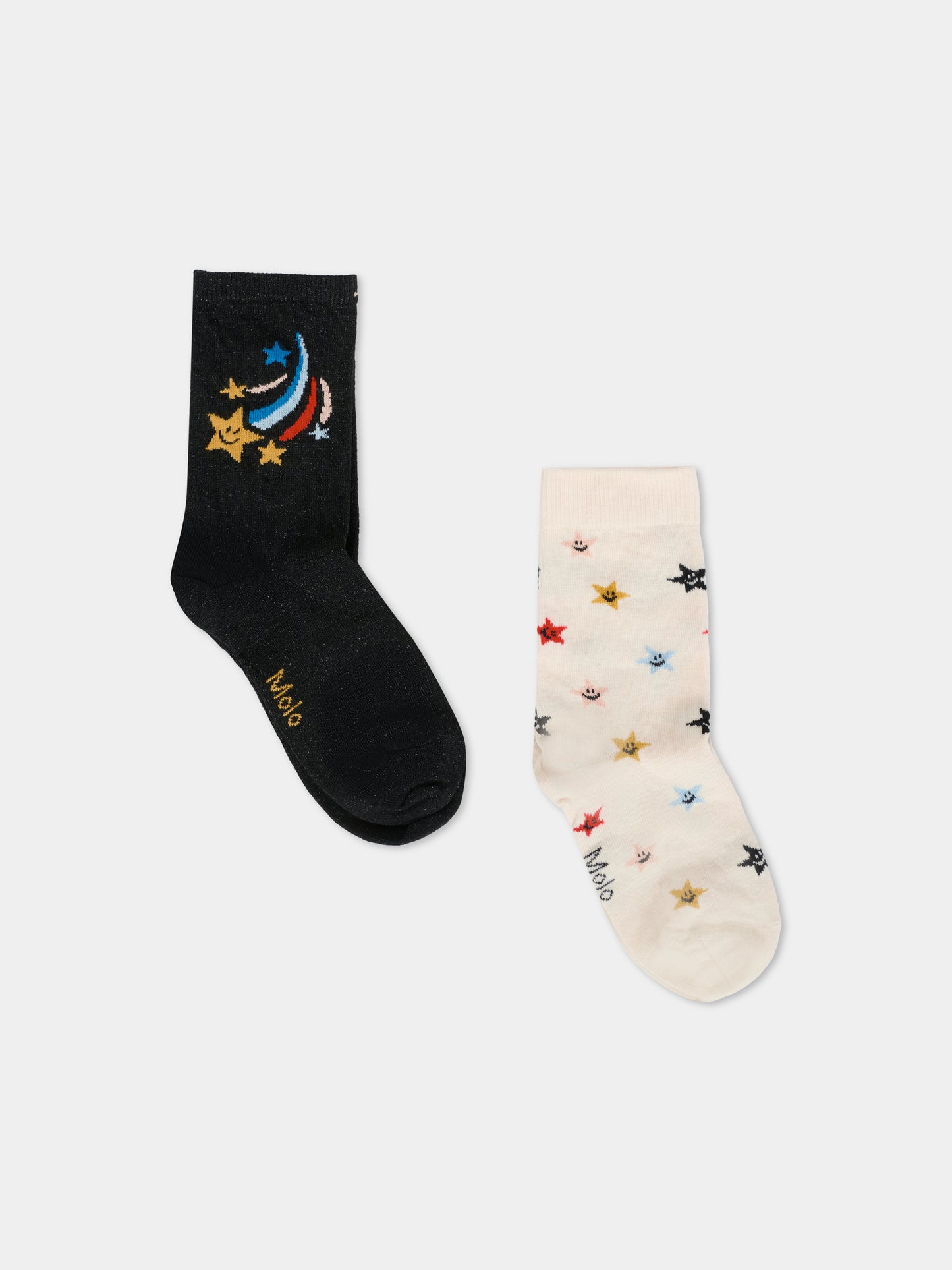 Set calze nere per bambina con stelle,Molo,7W25G103 0099