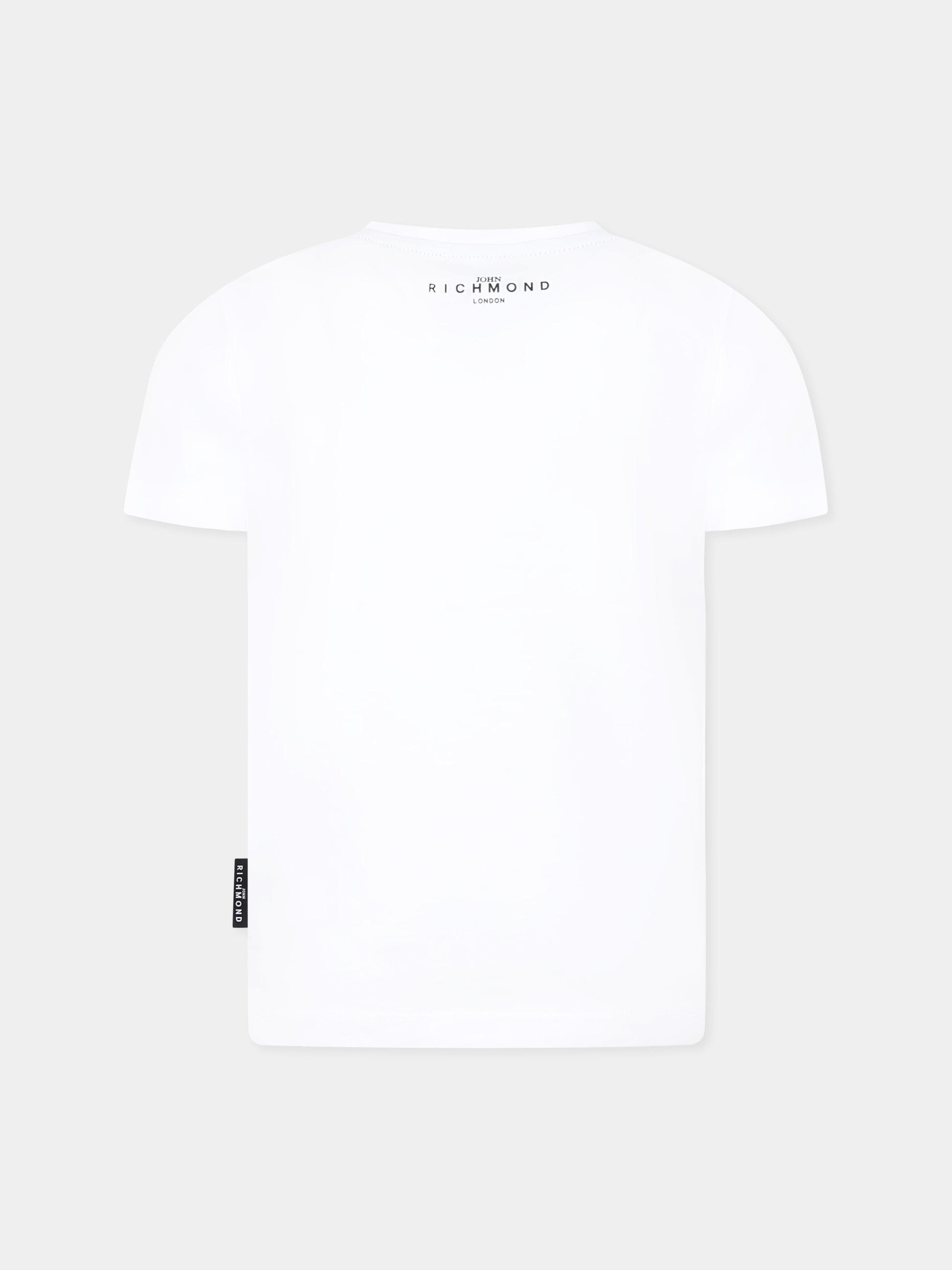 T-shirt bianca per bambini con logo,Richmond Jr,RBP25003TS WHITE