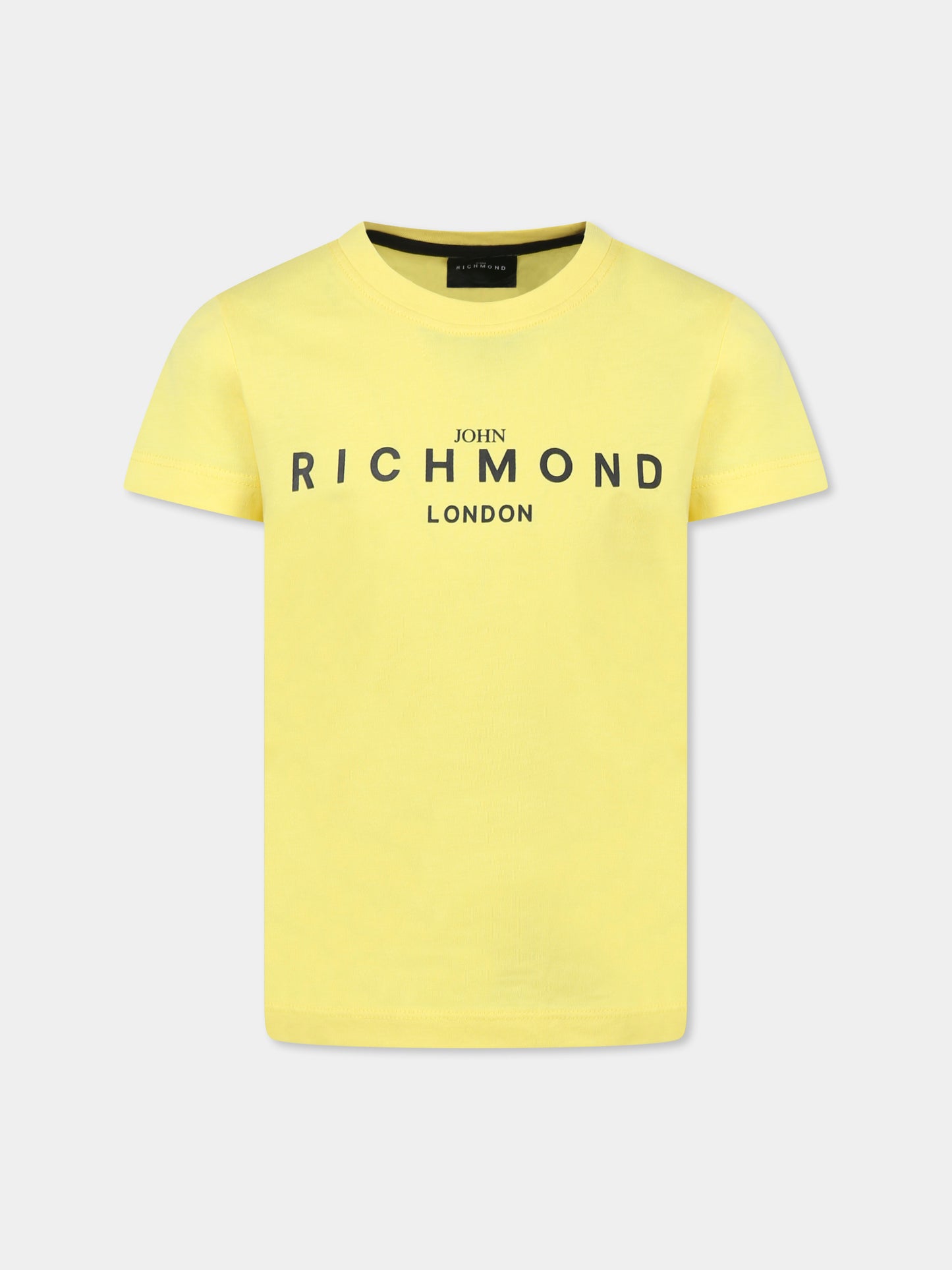 T-shirt gialla per bambino con logo,Richmond Jr,RBP25003TS YELLOW
