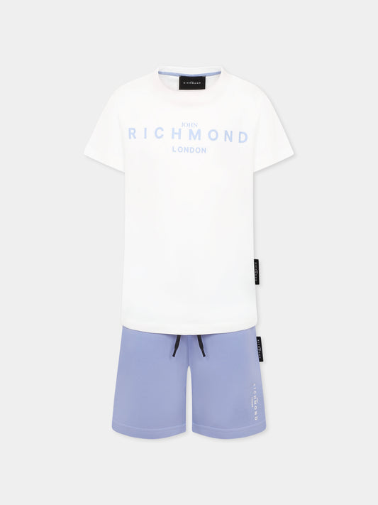 Completo celeste per bambino con logo,Richmond,RBP25008CJ WHITE