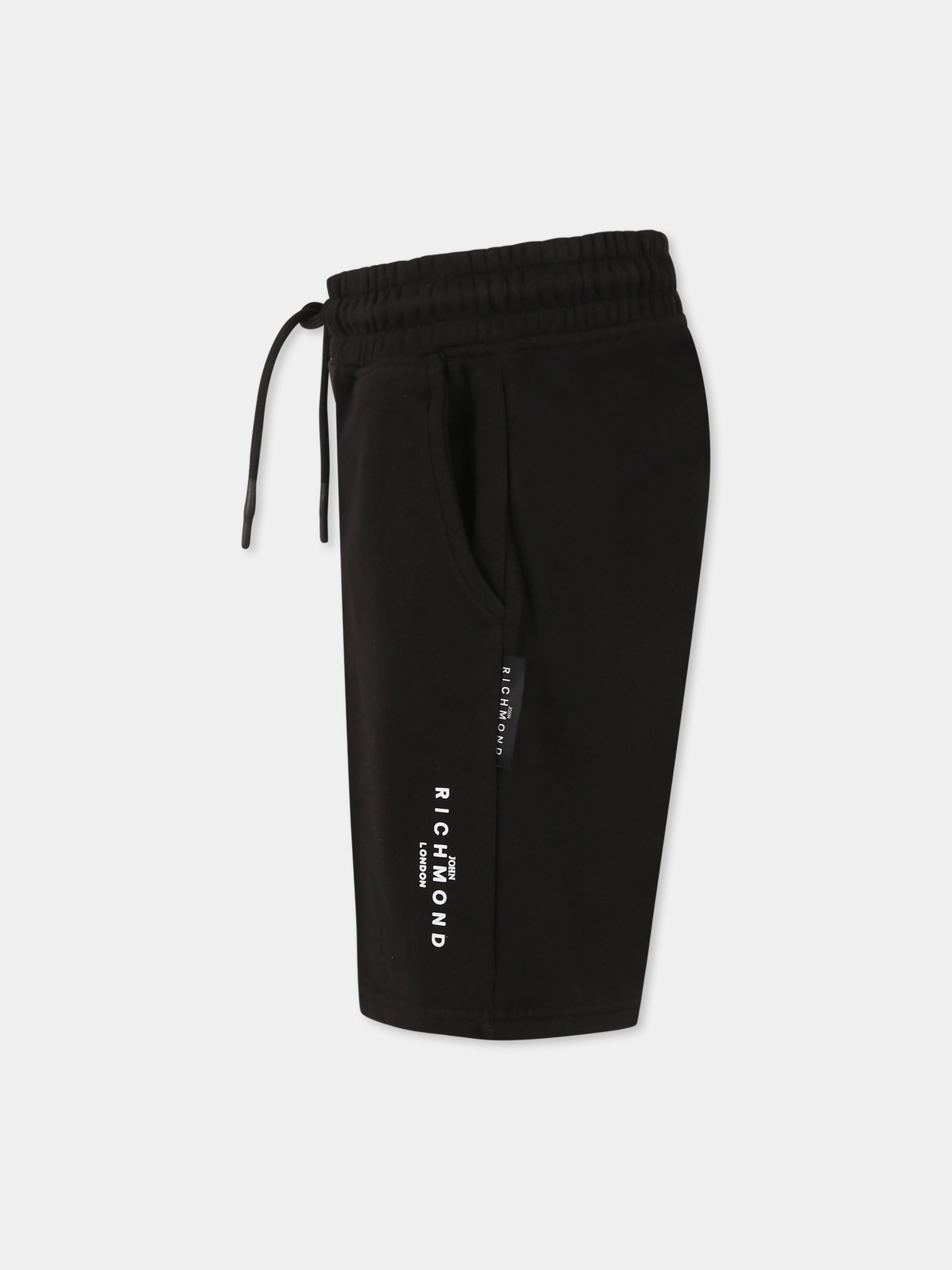 Shorts neri per bambino con logo,Richmond,RBP25009BE BLACK