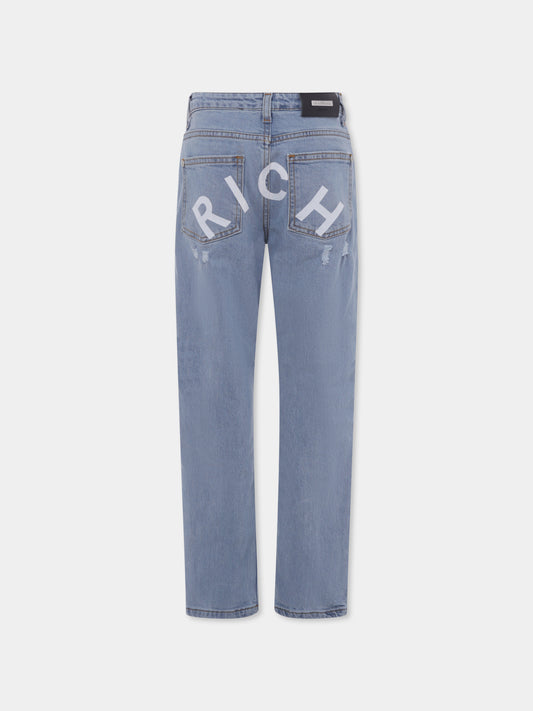Jeans azzurro per bambino con logo,Richmond,RBP25015JE DENIM BLUE LIGHT