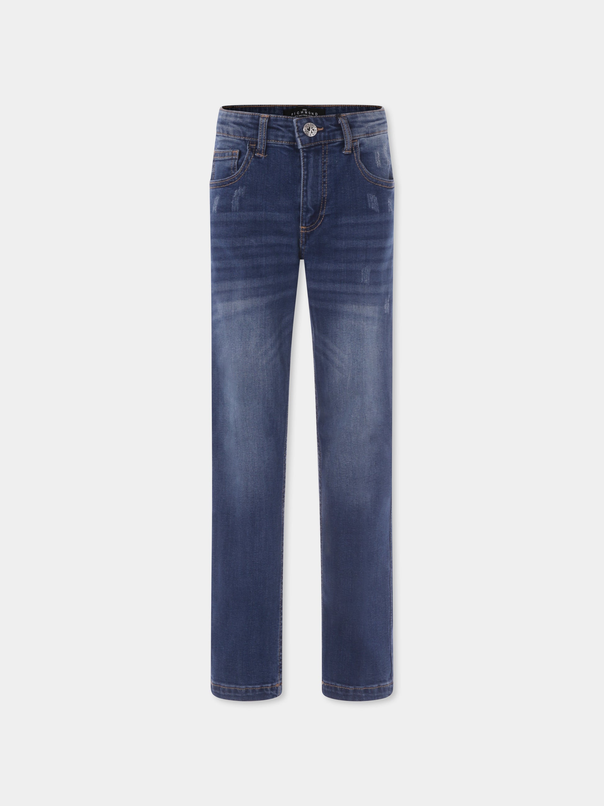 Jeans denim per bambino con logo,Richmond,RBP25020JE DENIM BLUE MEDIUM