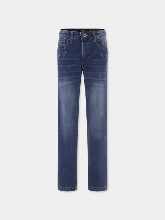 Jeans denim per bambino con logo,Richmond,RBP25020JE DENIM BLUE MEDIUM