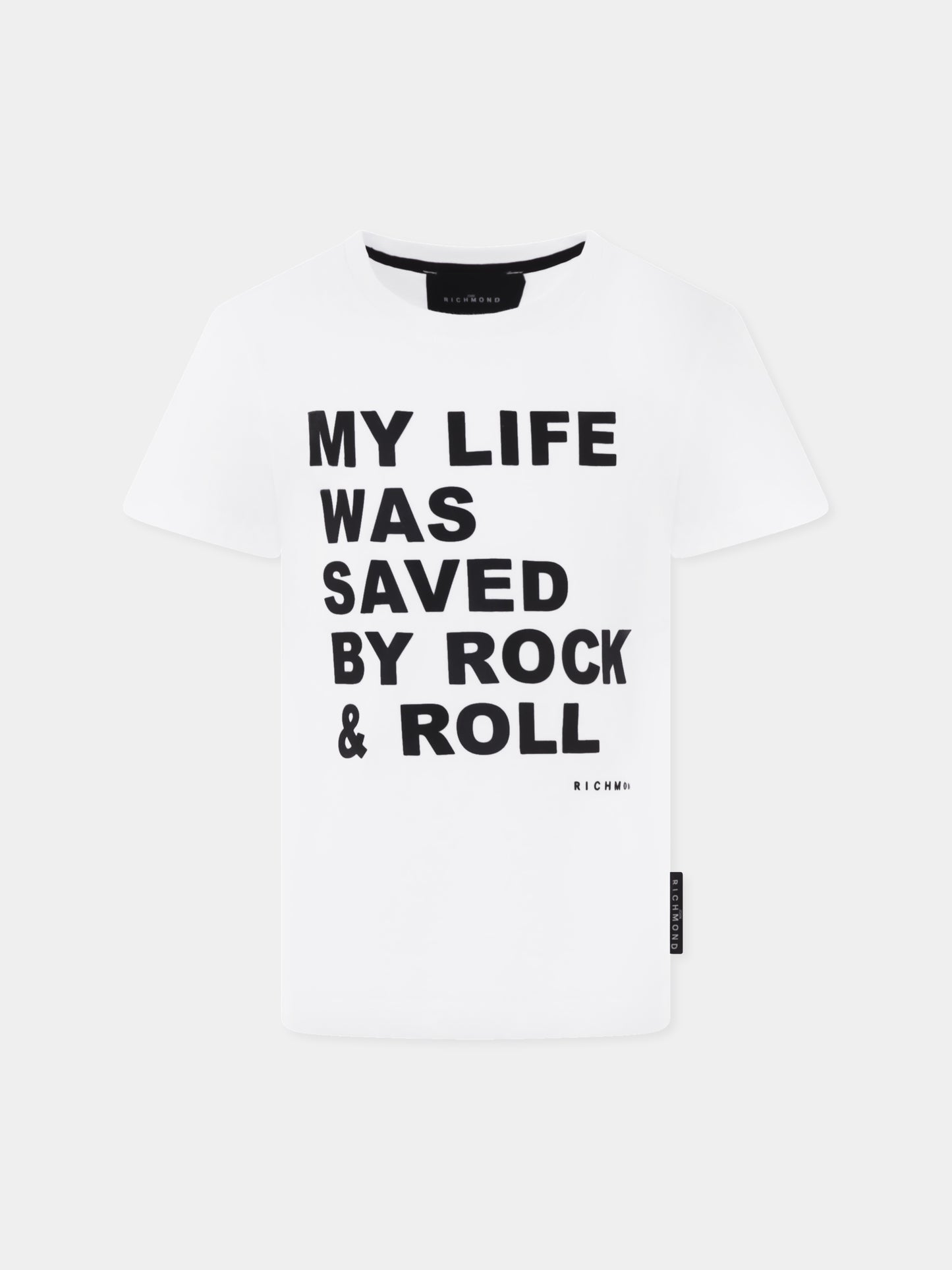 T-shirt bianca per bambini con slogan,Richmond,RBP25094TS WHITE