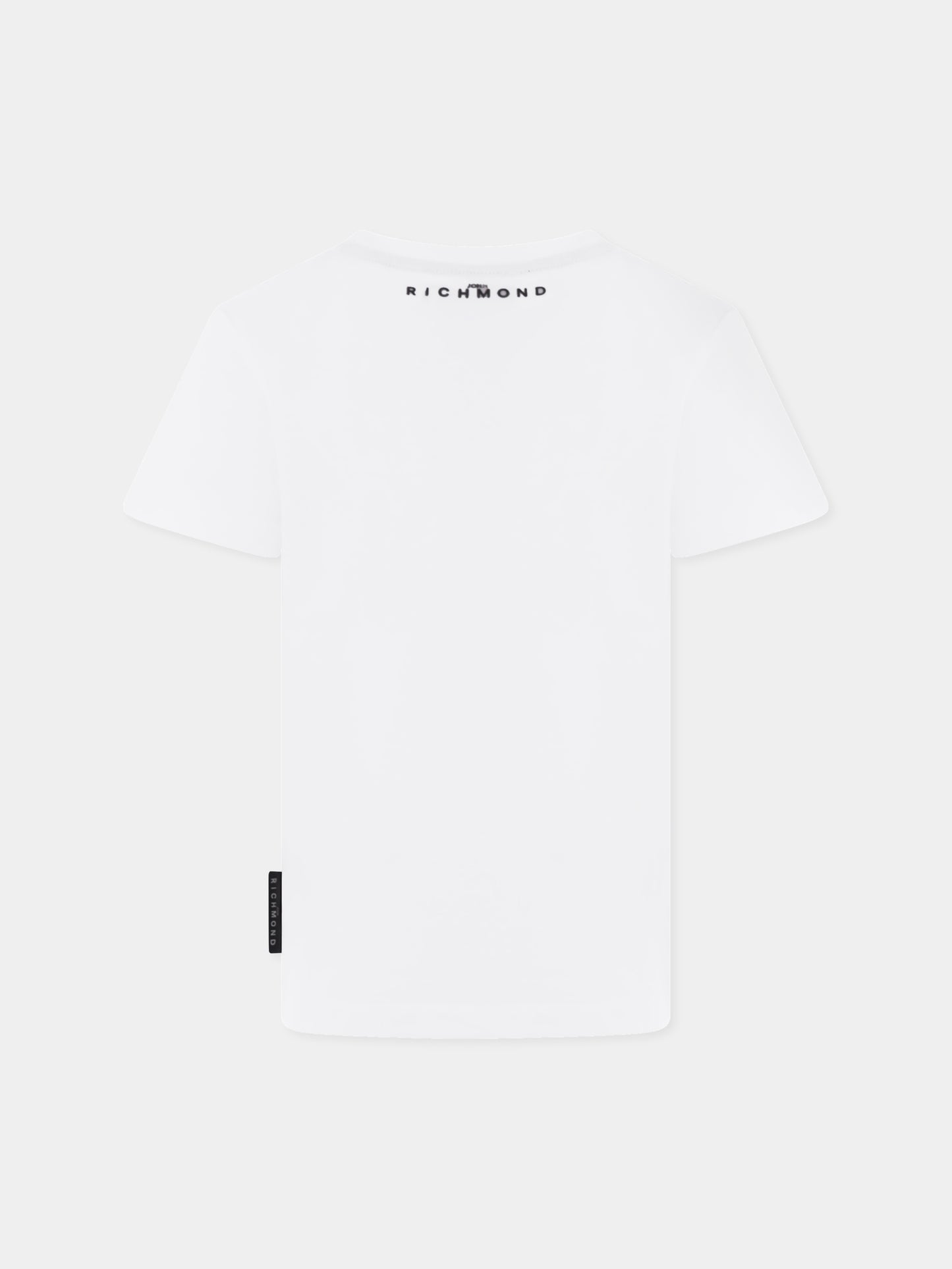 T-shirt bianca per bambini con slogan,Richmond,RBP25094TS WHITE