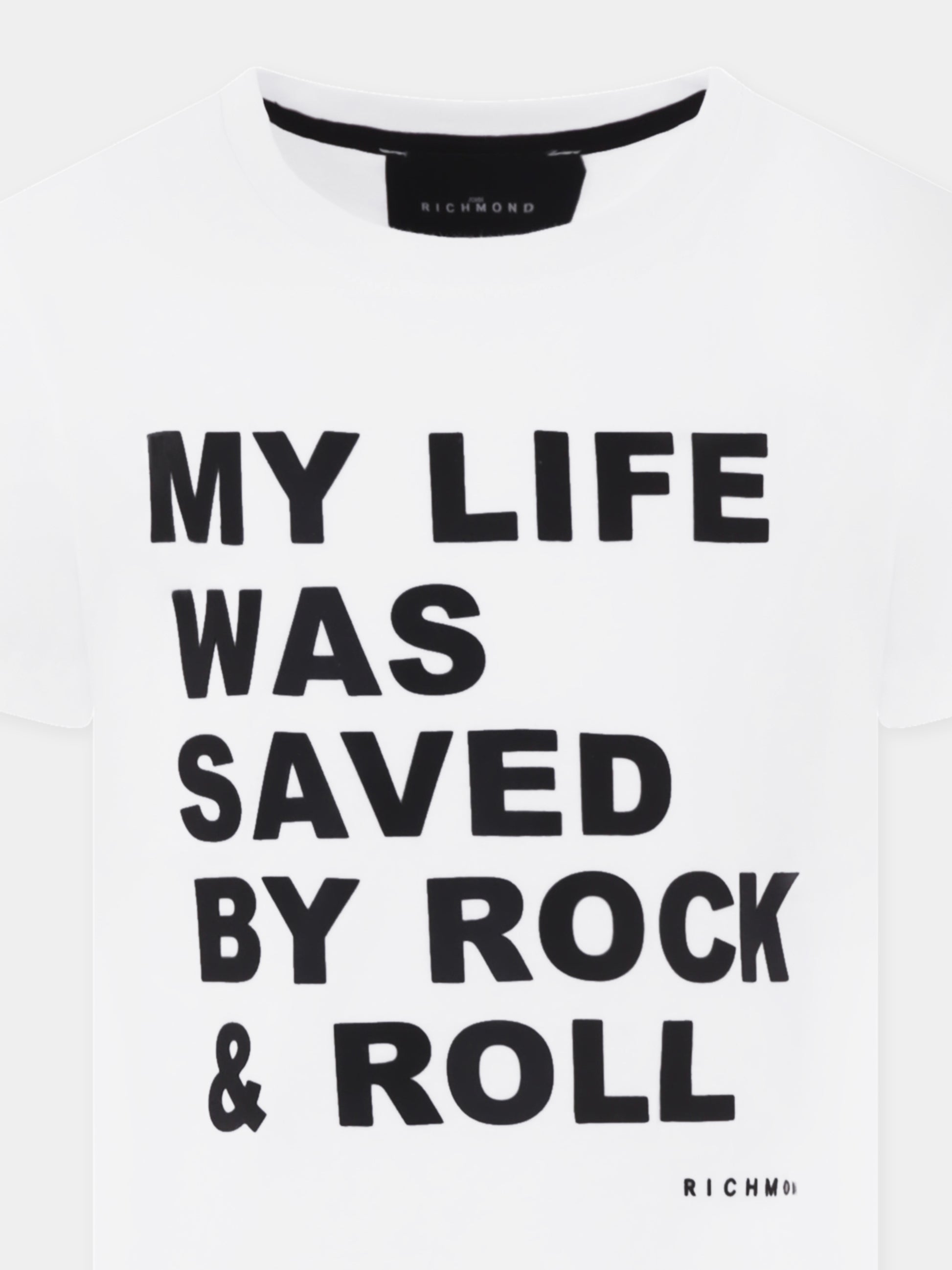 T-shirt bianca per bambini con slogan,Richmond,RBP25094TS WHITE