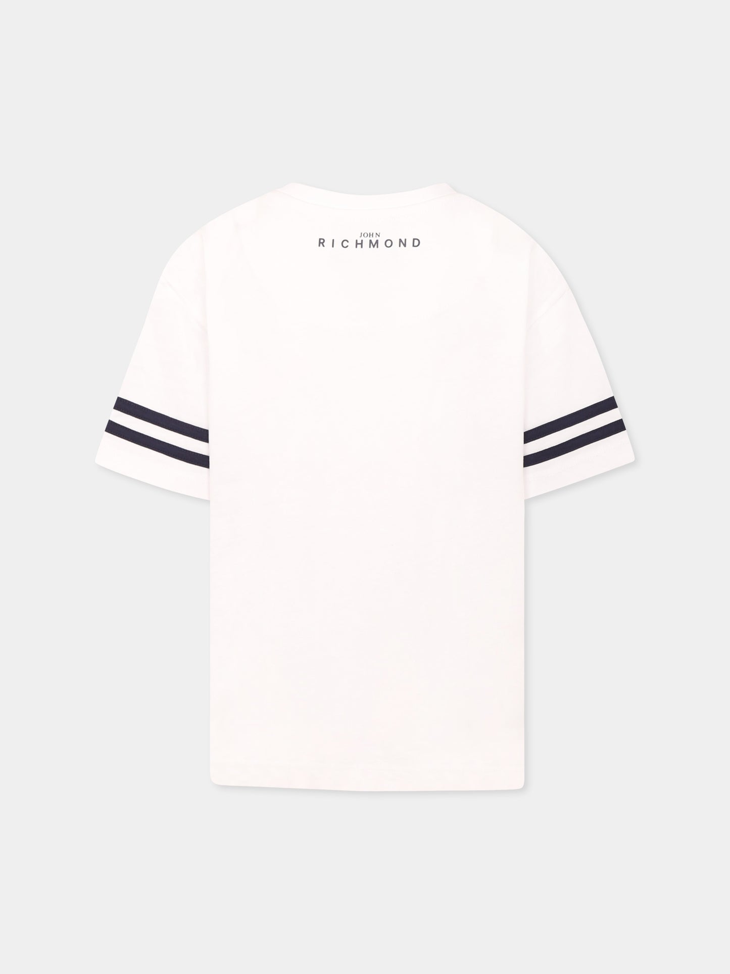 T-shirt bianca per bambino con logo,Richmond,RBP25111TS WHITE