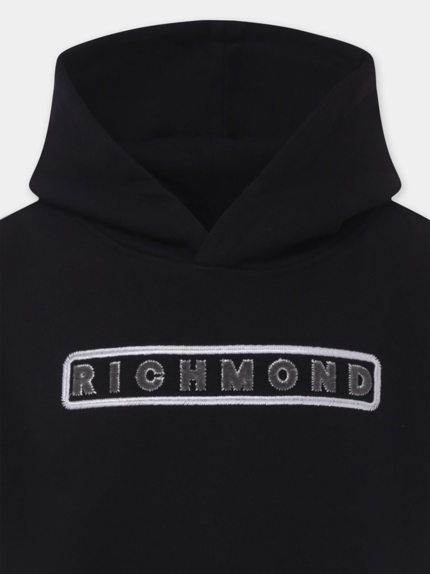 Felpa nera per bambino con logo,Richmond,RBP25167FE BLACK