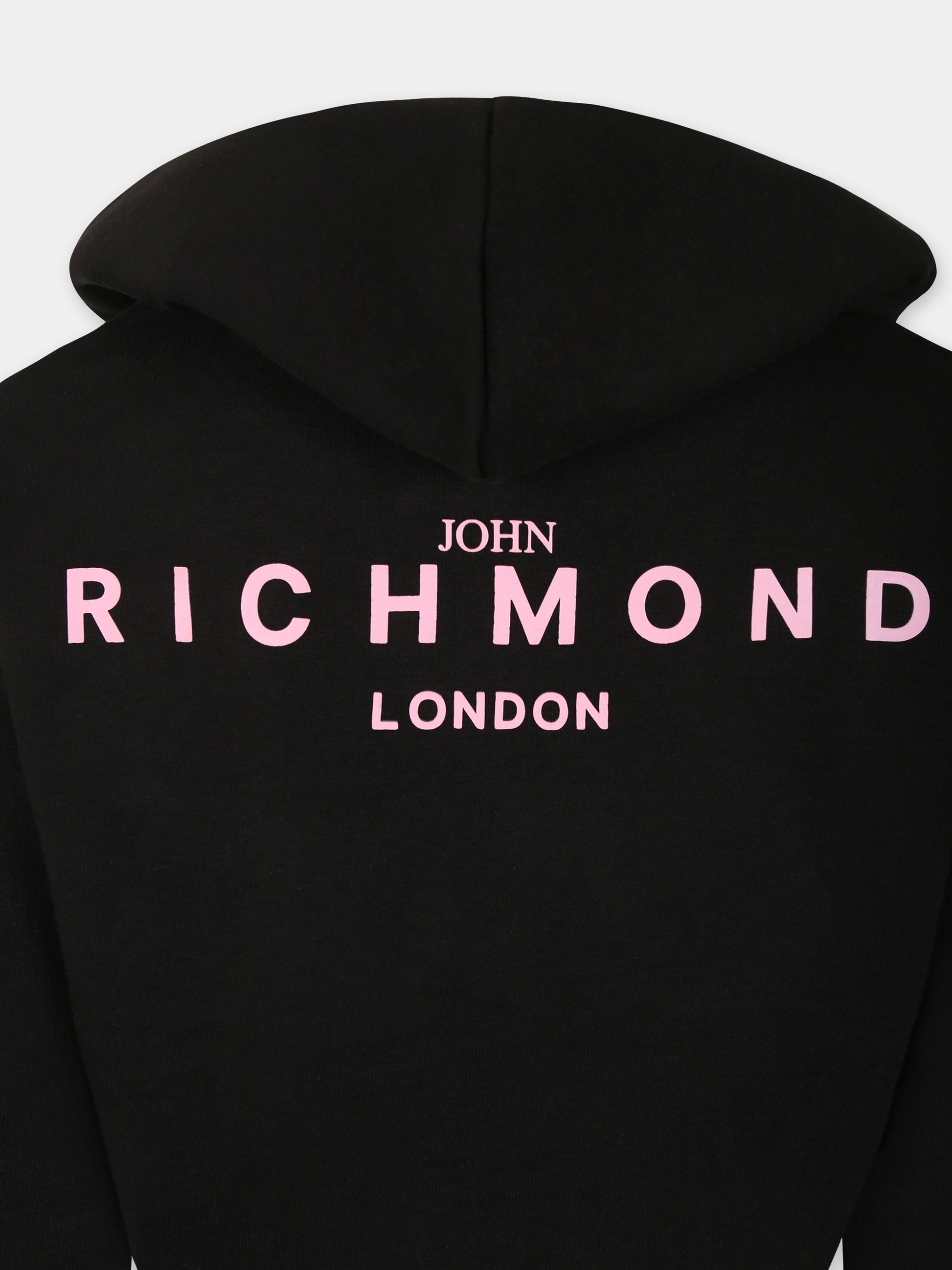 Felpa crop nera per bambina con logo,Richmond,RGP25001FE BLACK