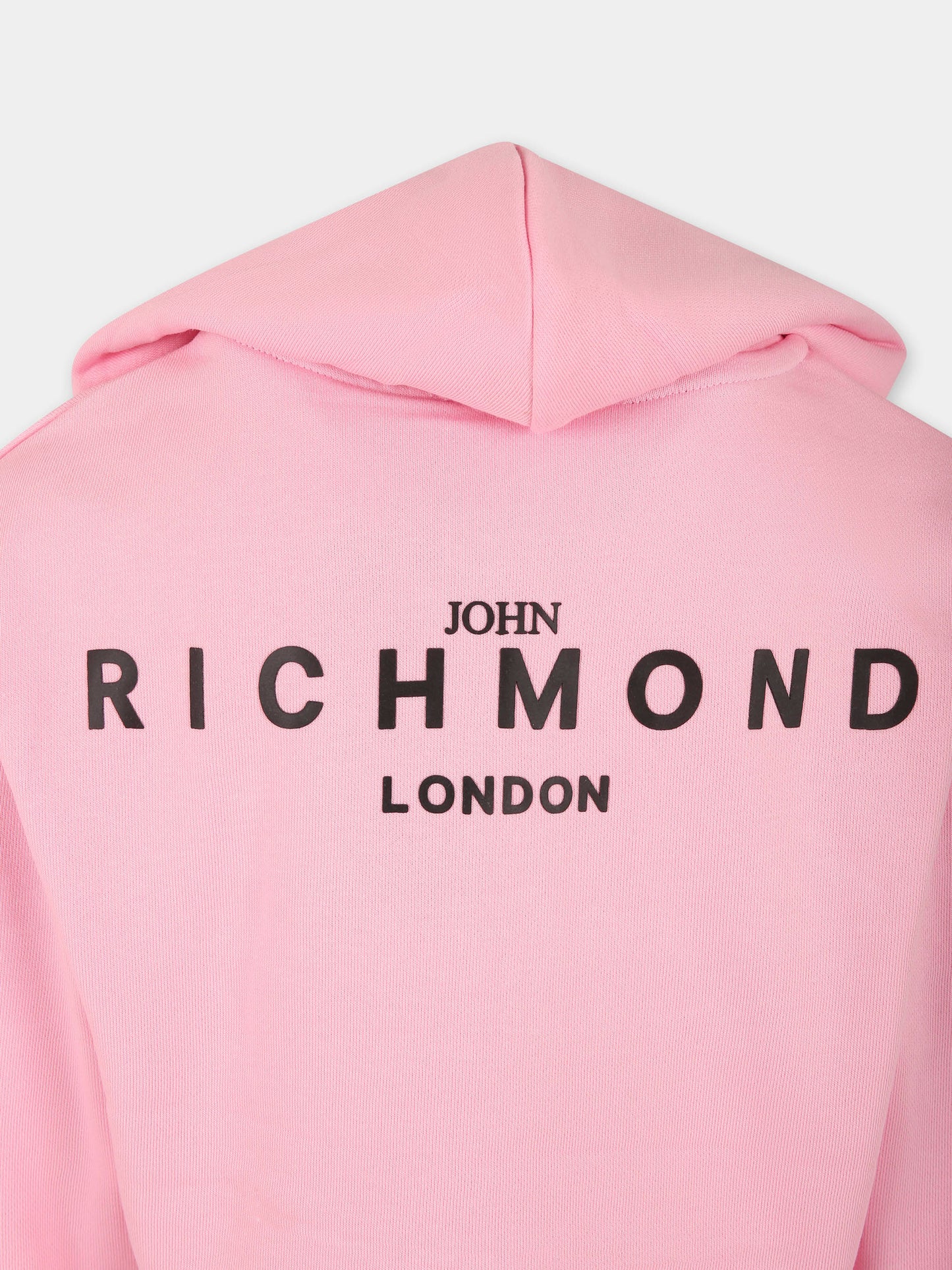 Felpa crop rosa per bambina con logo,Richmond,RGP25001FE PINK