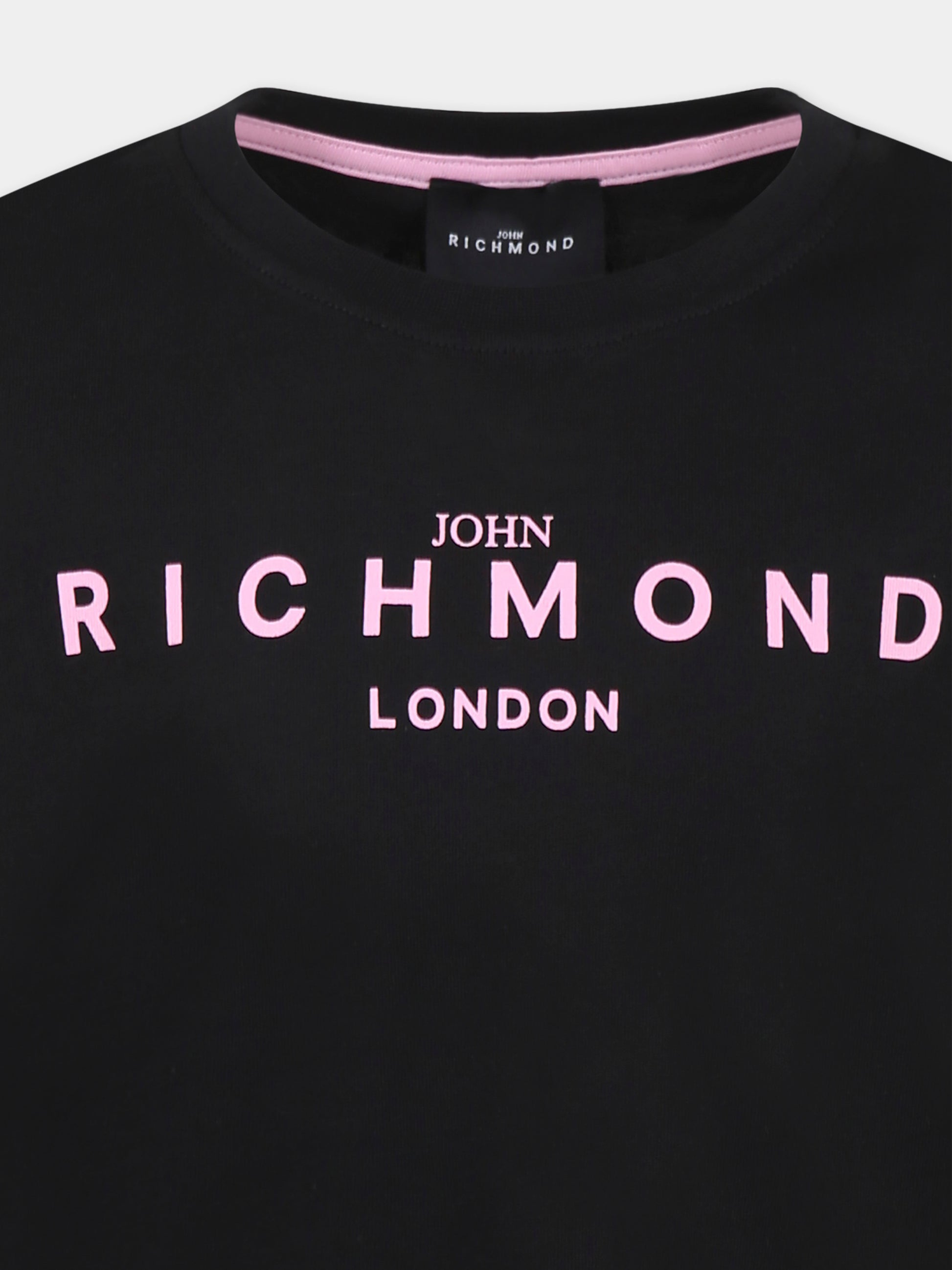 T-shirt nera per bambina con logo,Richmond Jr,RGP25002TS BLACK